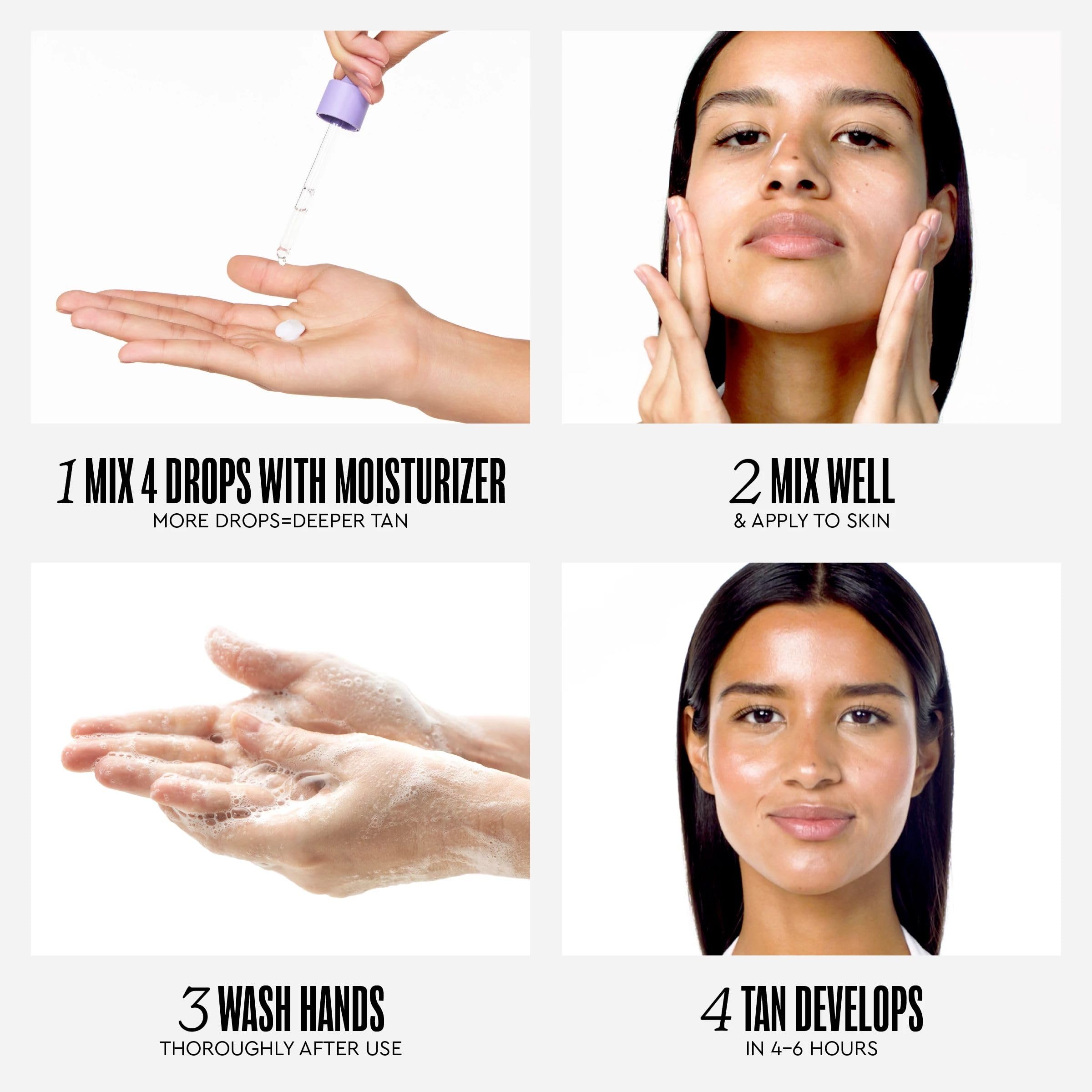 Tanologist Dark Self Tan Drops, Streak-Free Body & Face Tanning Drops, No Fake Tan Smell
