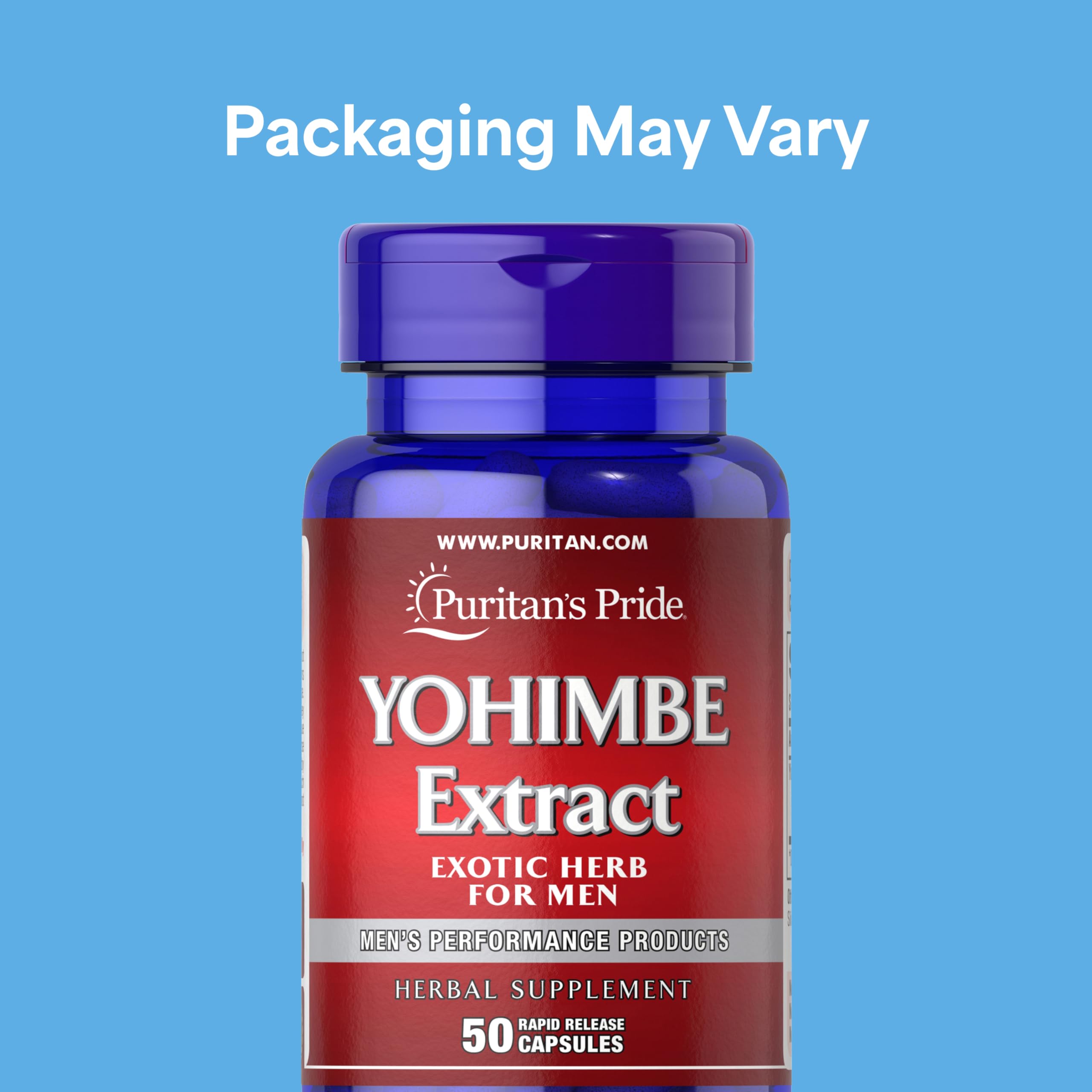 Puritan's Pride Yohimbe Exotic Herb for Men 250 mg (1000mg Equivalent), Dietary Supplement, 50 Rapid Release Capsules