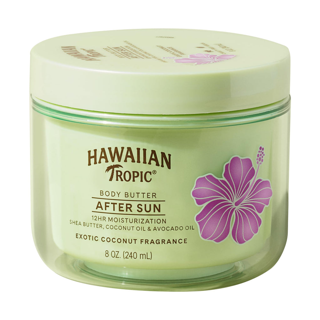 Hawaiian Tropic After Sun Body Butter with Coconut Oil, 8oz, After Sun Lotion, Moisturizing Body Lotion, After Sun Moisturizer