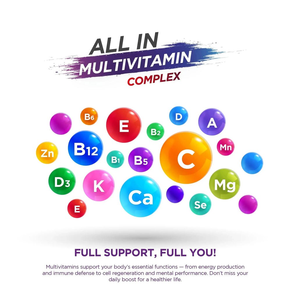 CAMRUSEPA All in Multivitamin Complex – Daily Tablet with Calcium, Iron, Zinc, Vitamin C, B Complex, D3, E, A & More – Complete Daily Nutritional Support for Adults Camrusepa Au supplements