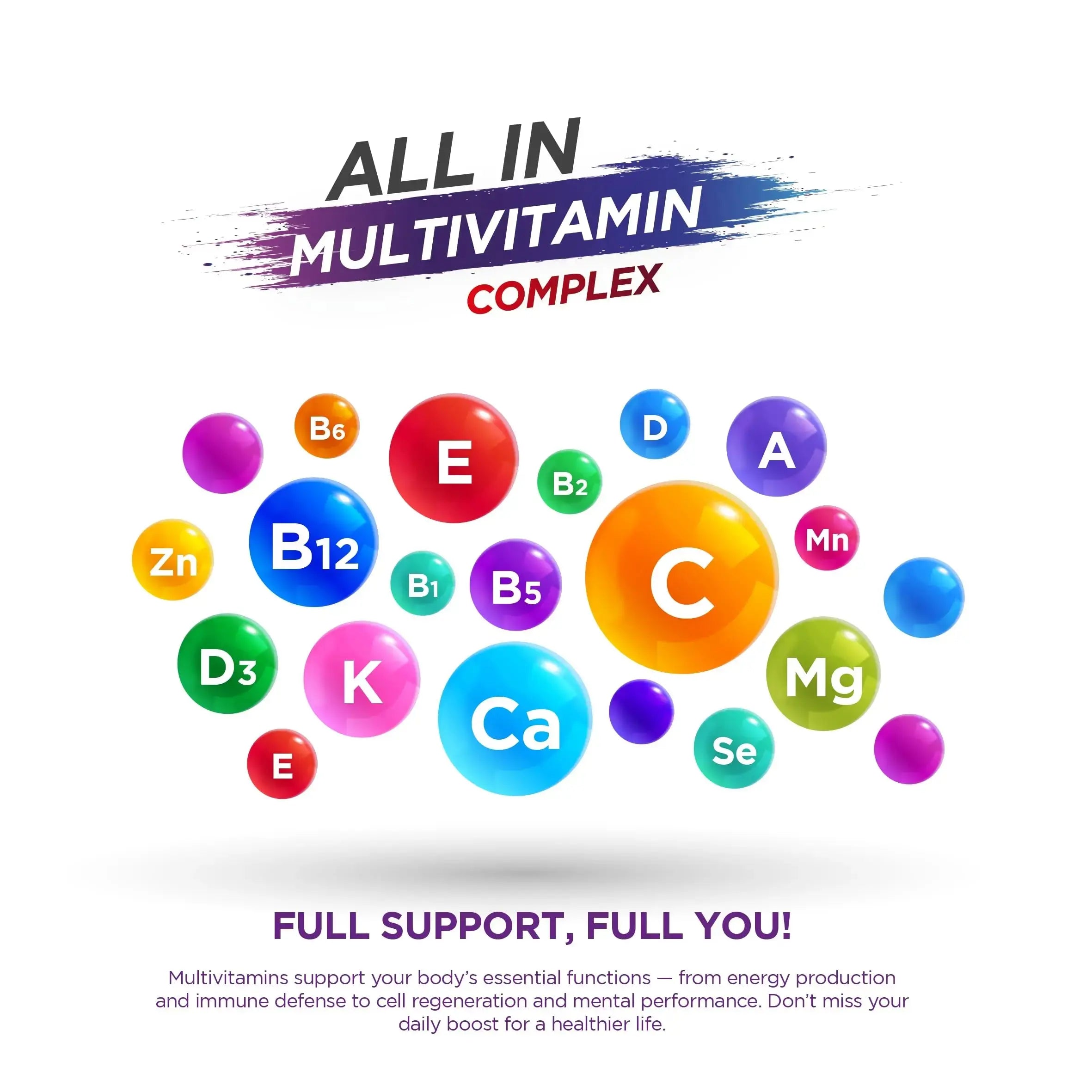 CAMRUSEPA All in Multivitamin Complex – Daily Tablet with Calcium, Iron, Zinc, Vitamin C, B Complex, D3, E, A & More – Complete Daily Nutritional Support for Adults Camrusepa Au supplements
