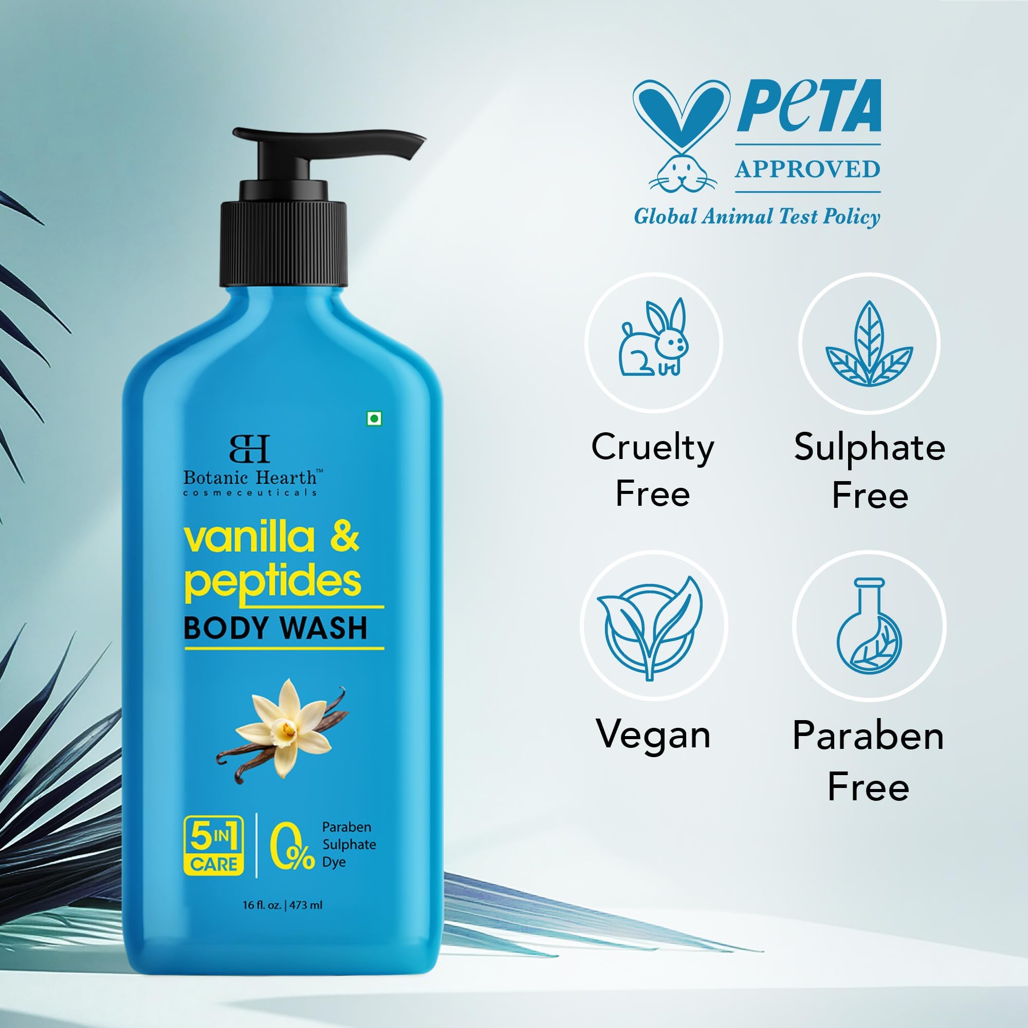 Botanic Hearth Vanilla Body Wash – Hydrating 5-in-1 Shower Gel with Warm Vanilla Aroma