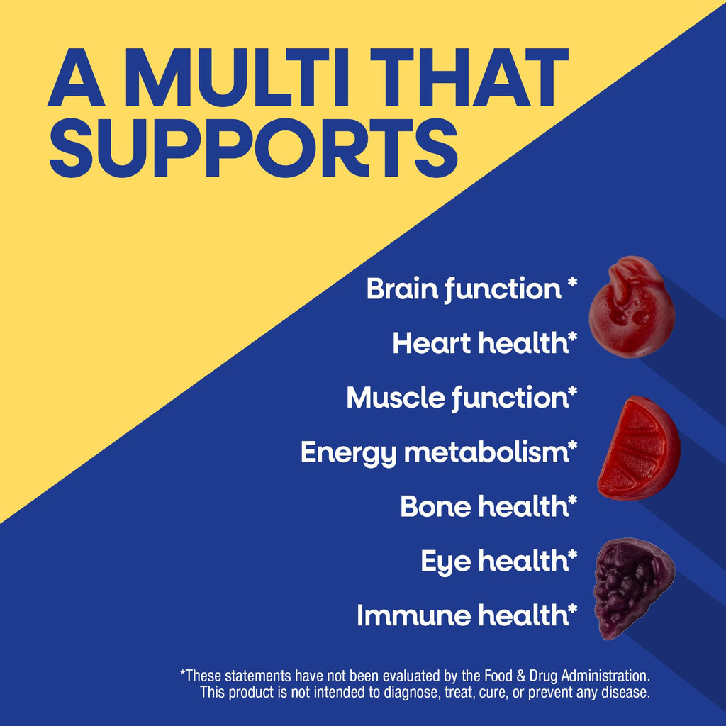 Nature’s Way Alive! Men’s 50 Plus Premium Gummy Multivitamin, Supports Healthy Heart, Brain & Muscle Function with High Potency B-Vitamins, Vitamin A, C, D3
