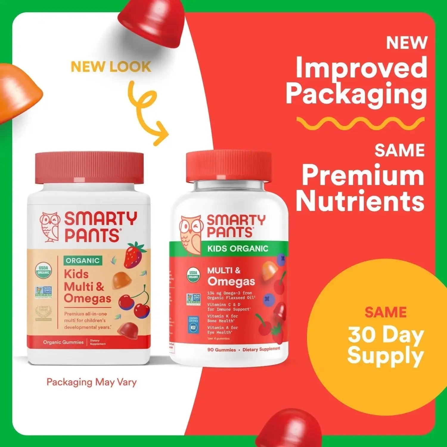 SmartyPants Organic Kids Multivitamin Gummies: Omega 3 (ALA), Vitamin D3, C, Vitamin B12, B6, A, K & Zinc for Immune Support, Biotin SmartyPants Au supplements