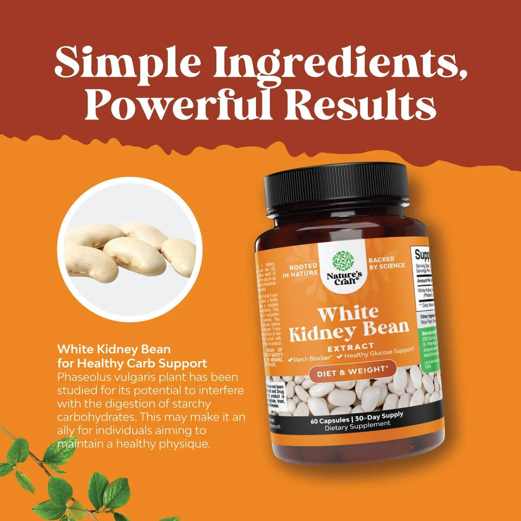 Natural White Kidney Bean Extract - White Kidney Bean Energy Booster AMPK Activator Natures Craft Au supplements