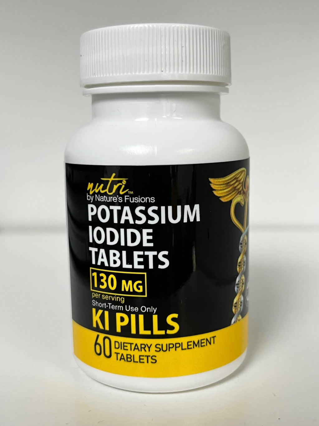 Potassium Iodide Tablets 130 mg - (60 Tablets) 10 Year Shelf-Life EXP 2034 to 2035 - Ki Pills - Yoduro de potasio - Nutri Supplements - 3rd Party Tested
