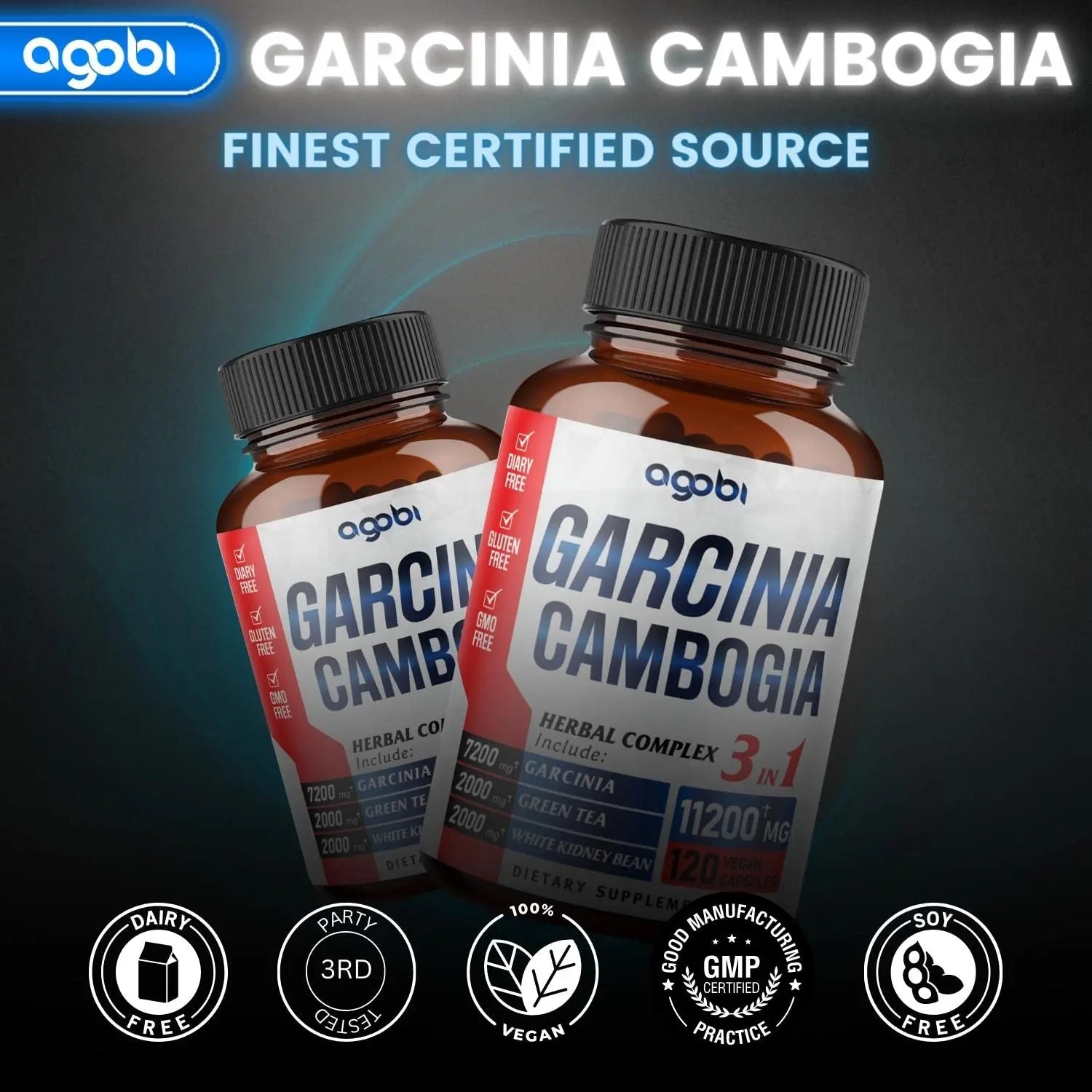 agobi 3in1 Garcinia Cambogia Extract Capsules - 11200mg Herbal Supplement for Body Health agobi Au supplements
