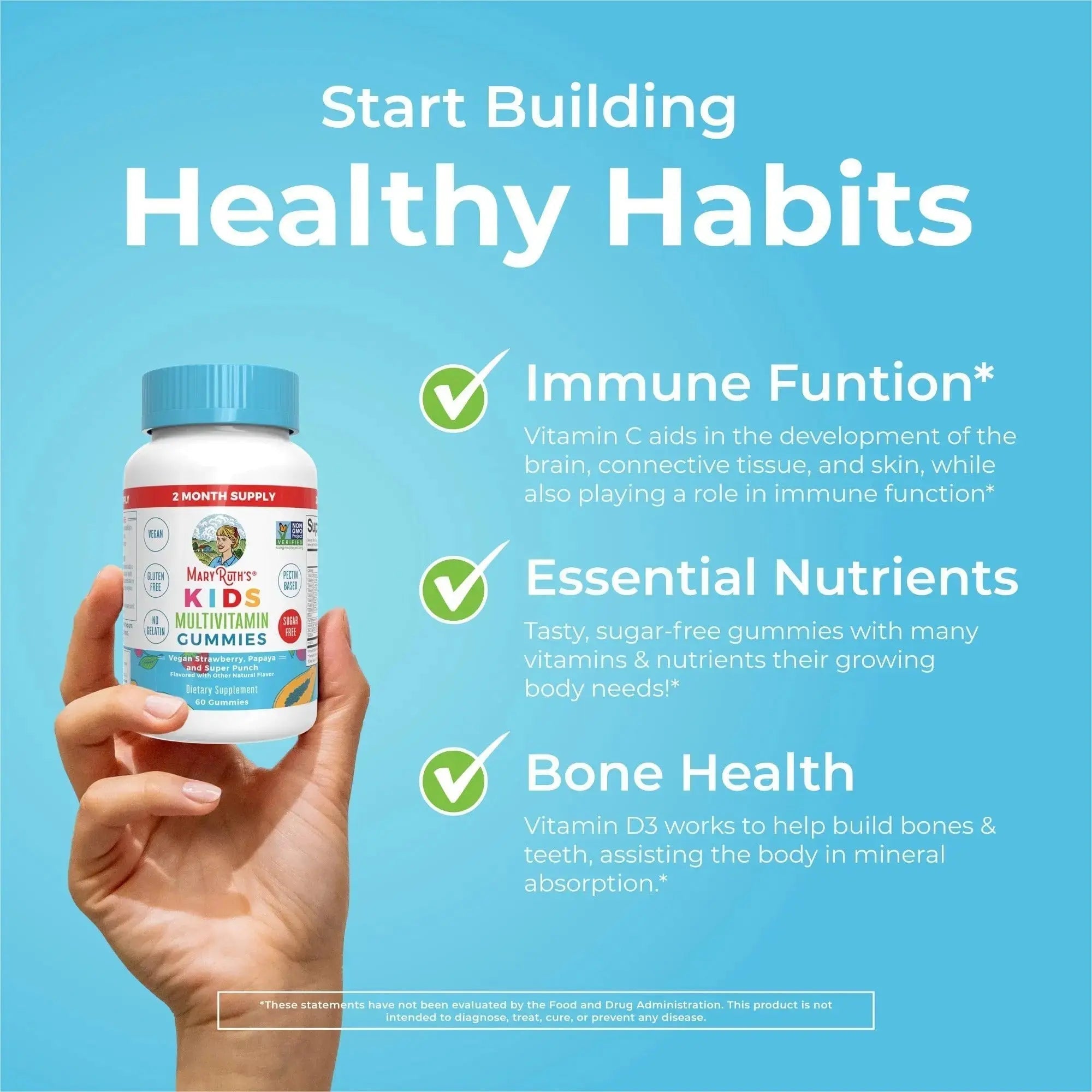 MaryRuth Organics Multivitamin and Probiotic Gummies (Strawberry) for Kids | Clean Label Project Verified® | Vitamins for Gut Health MARYRUTH'S Au supplements