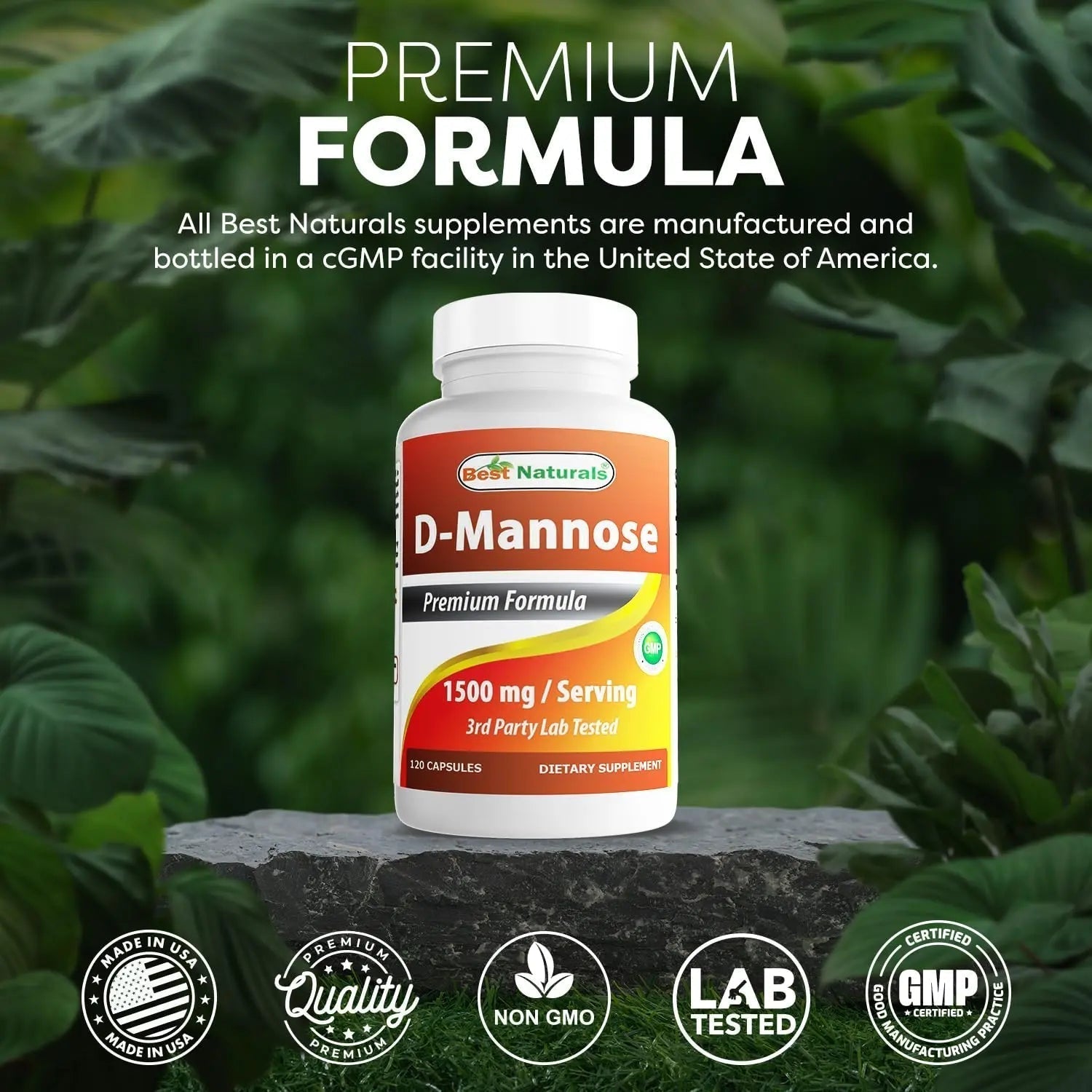 Best Naturals D-Mannose Capsules - Urinary Tract Cleanse Supplement 1500mg/Serving - 120 Count Best Naturals Au supplements