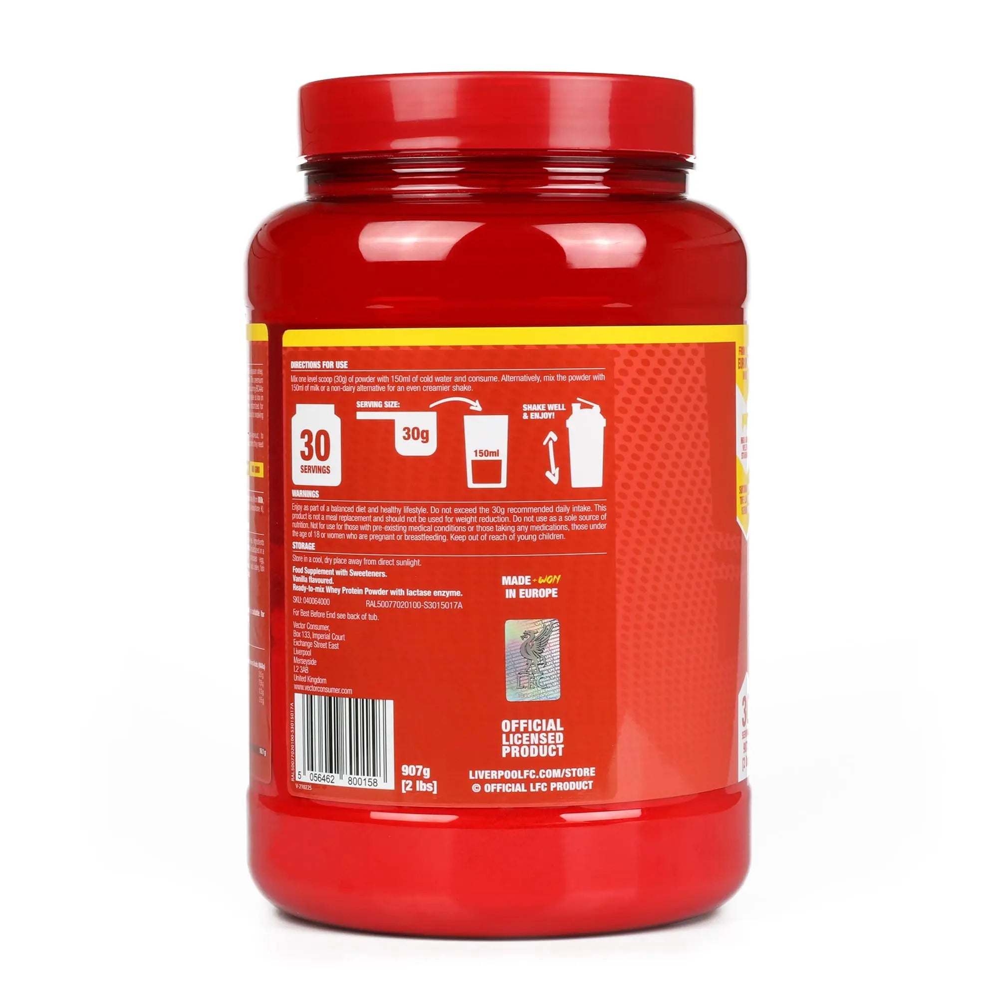 LFC Whey Protein Powder Strawberry Flavour 908g 15.5g Naturally-Occurring BCAAs 21g Protein Vector Consumer Au supplements