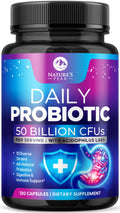 Probiotics 50 Billion CFU Per Serving - 10 Premium Strains + Digestive Enzymes & Prebiotics - Best Probiotic for Women & Men, Supports Immune,