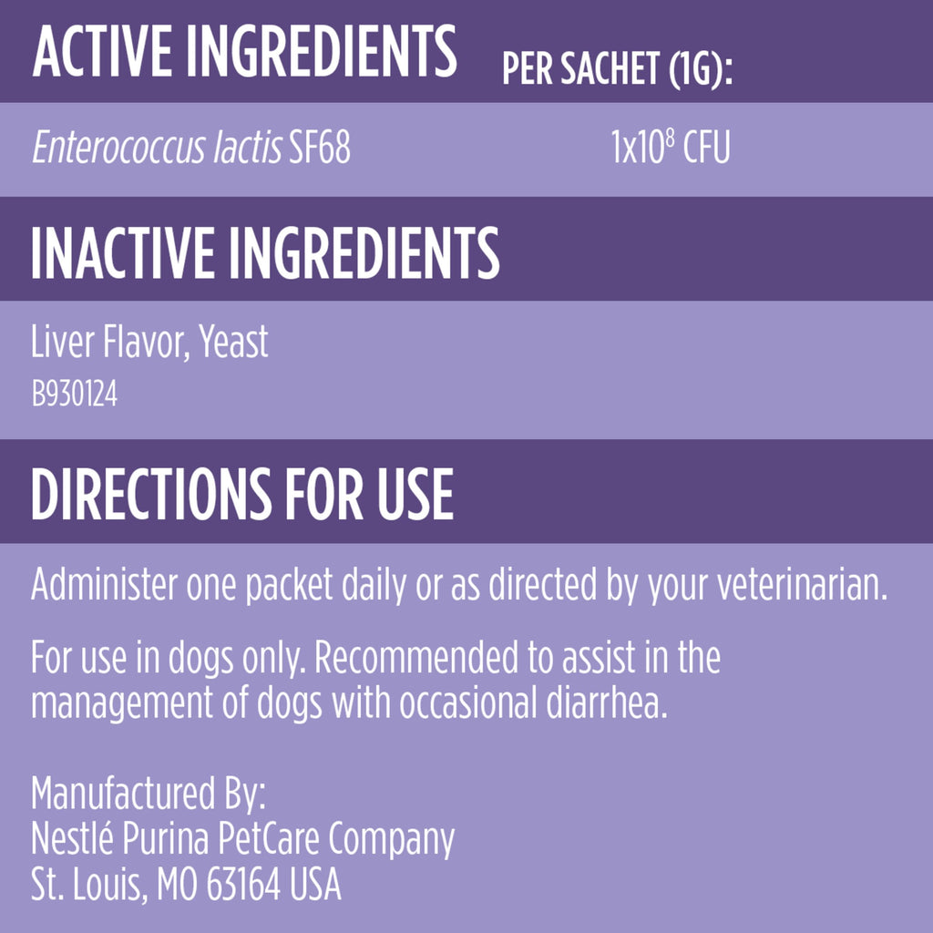 Purina Pro Plan Veterinary Supplements FortiFlora Daily Probiotics for Dogs, Helps Digestive Gut Health and Diarrhea - 30 ct. Box Pro Plan Veterinary Diets Au supplements
