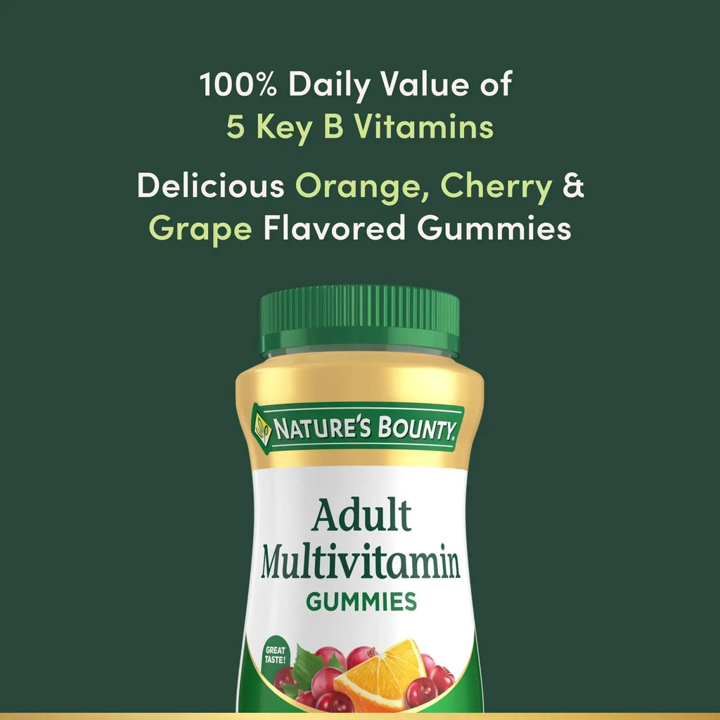 Nature's Bounty Adult Multivitamin Gummies, Vitamin Supplement, Daily Nutritional Needs, Orange, Cherry and Grape Flavor, 75 Gummies Nature's Bounty Au supplements