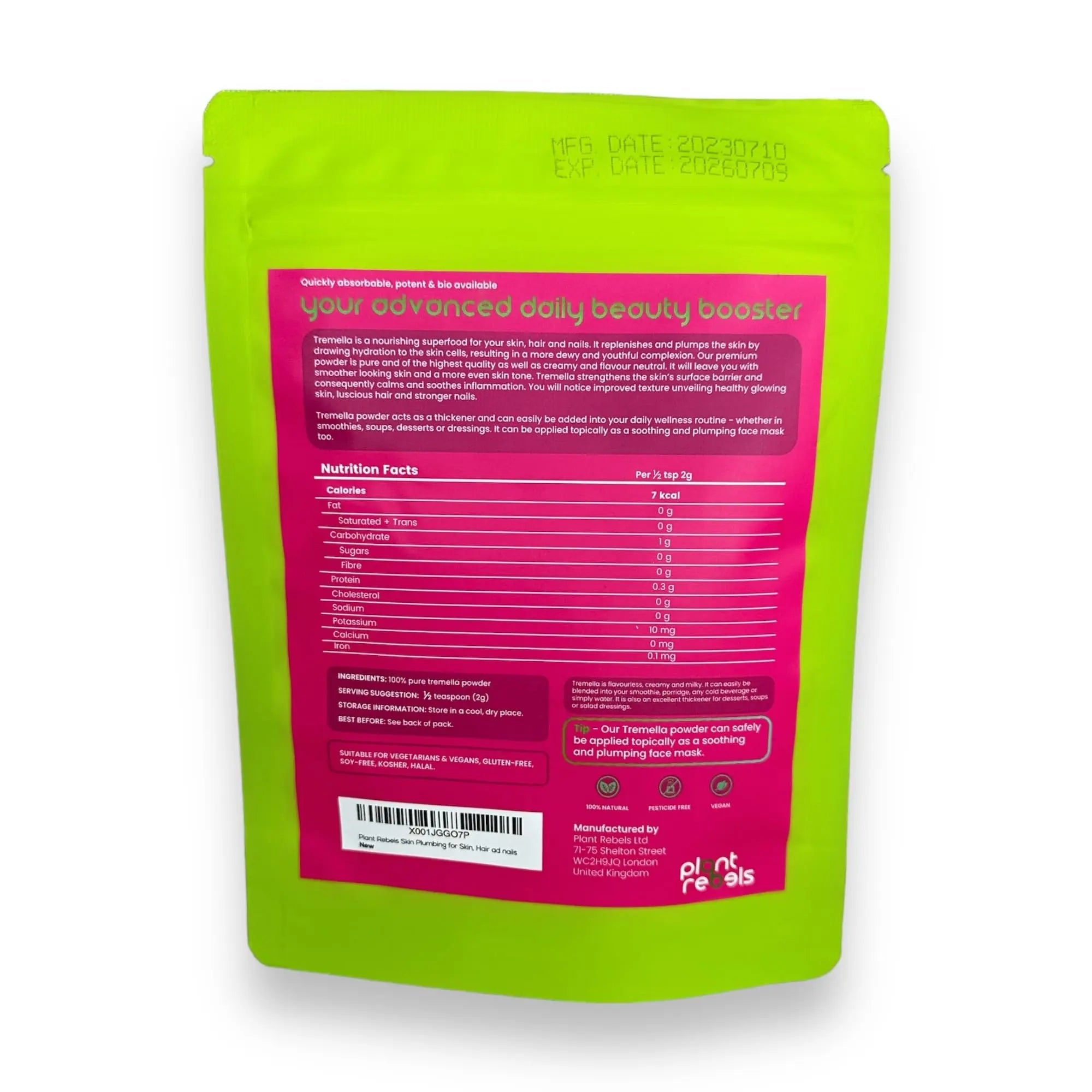 Plant Rebels Pure Tremella Mushroom Extract Powder | Vegan Collagen | Anti Aging Plant Rebels Au supplements