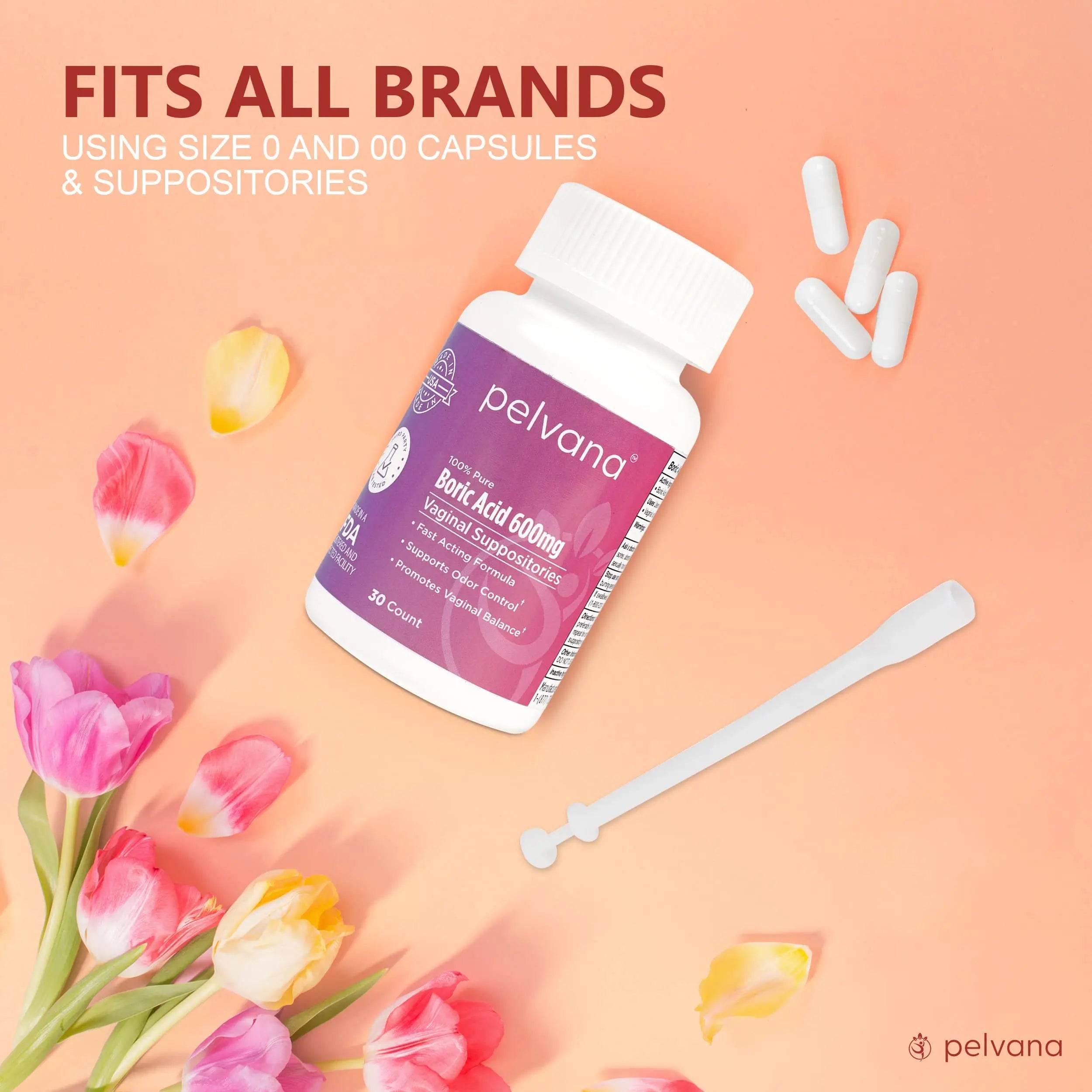 Pelvana Suppository Applicators for Women - (30 Pack) - Fits Size 0 and 00 Capsules - Often Used Pelvana Au supplements