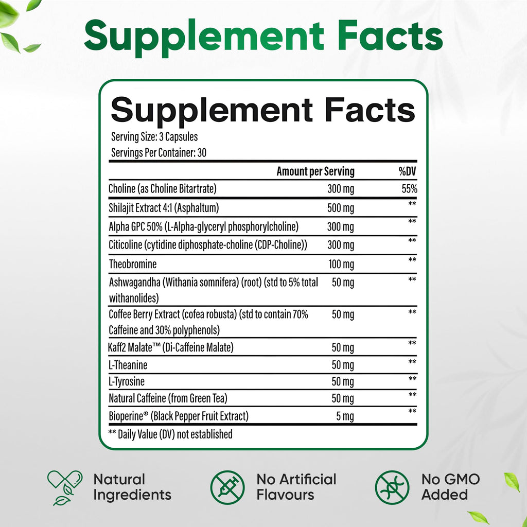 12-in-1 Natural Nootropic Brain Supplement for Memory and Focus, Nootropic for Men & Women, Brain Support Pill for Adults, Brain Vitamins - Focus 30 Day Supply Executive Focus Au supplements