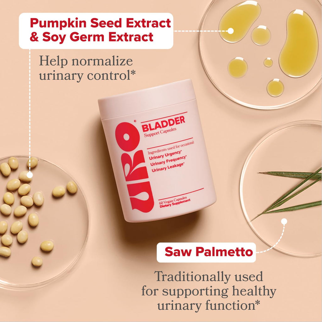 O Positiv URO Bladder Control Supplement for Urinary Urgency, Frequency, Leakage with Pumpkin Seed Extract, Soy Germ Extract