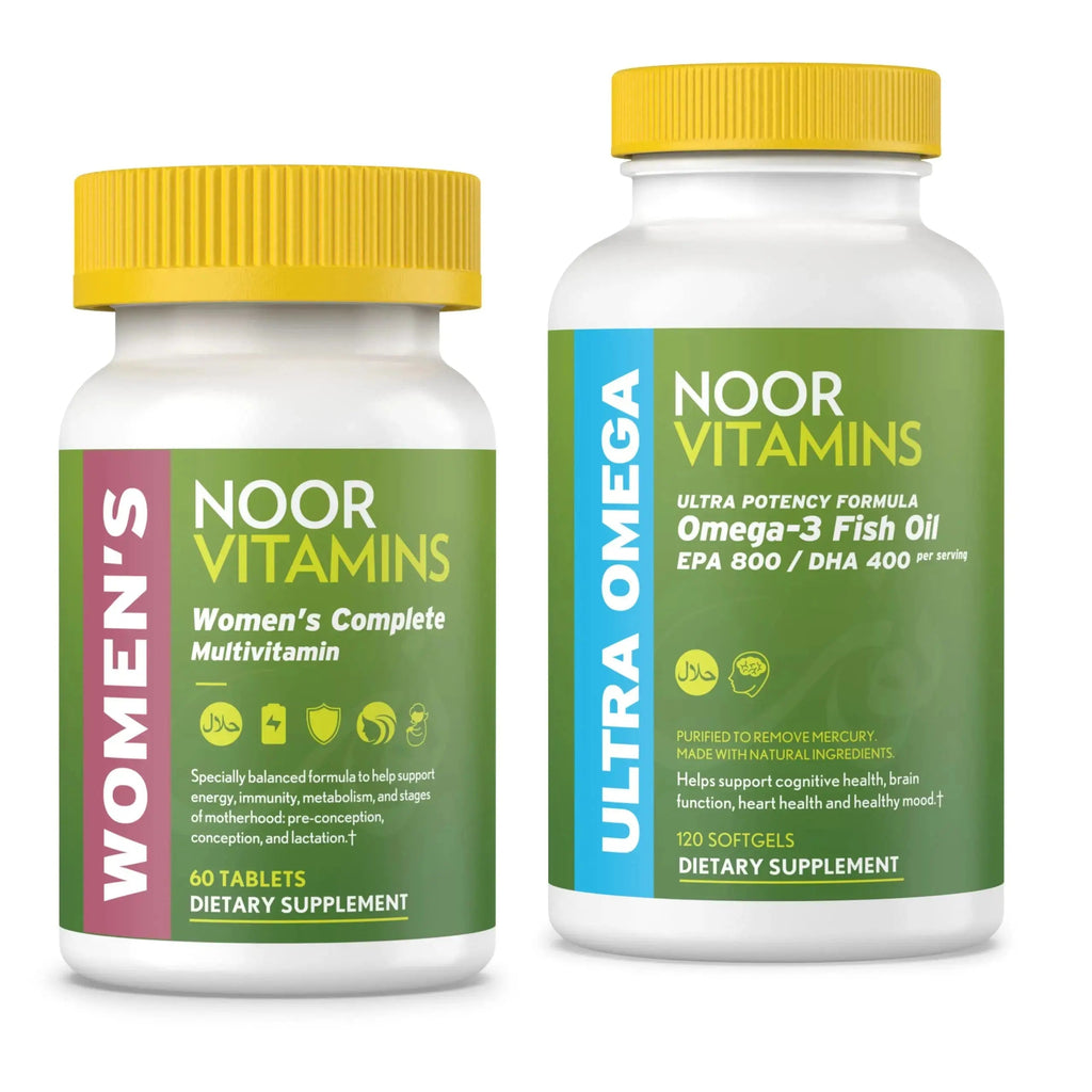 Noor Vitamins Women's Multivitamin and Omega Fish Oil Supplement Bundle Noor Vitamins Au supplements