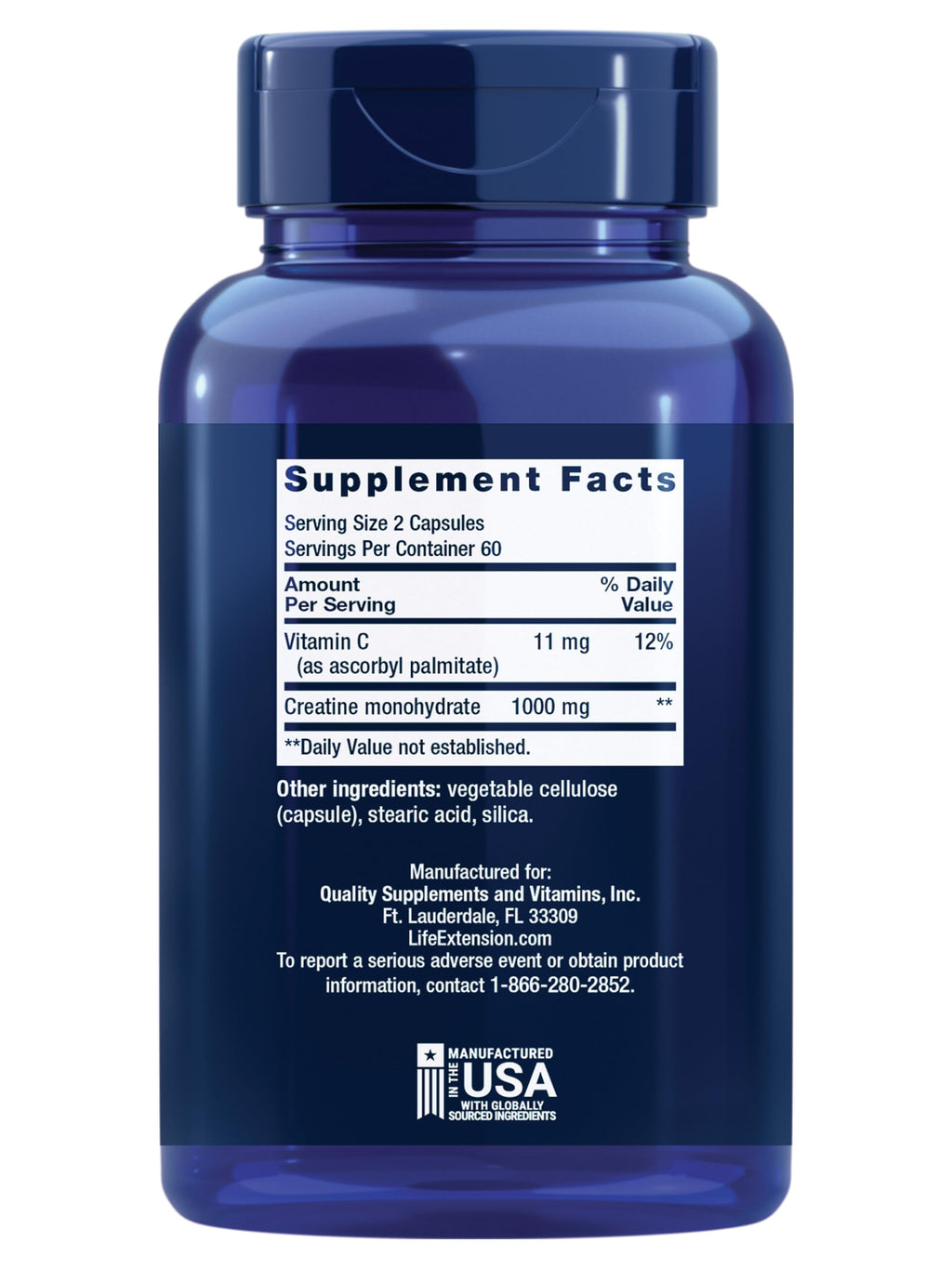 Life Extension Creatine Capsules – Creatine Monohydrate – Promotes Strength, Lean Muscle, Healthy Endurance – Non-GMO, Gluten-Free – 120 Capsules Life Extension Au supplements