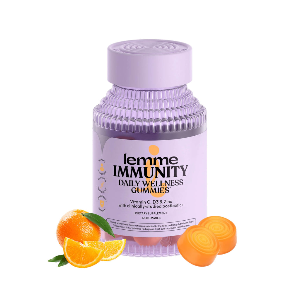 Lemme Immunity Postbiotic Gummies with Vitamin C, Vitamin D (2000 IU), Zinc, 10 Billion Postbiotic Cells, Astragalus for Immune Support - Vegetarian, Gluten Free, Sweet Orange (60 Count) Lemme Au supplements