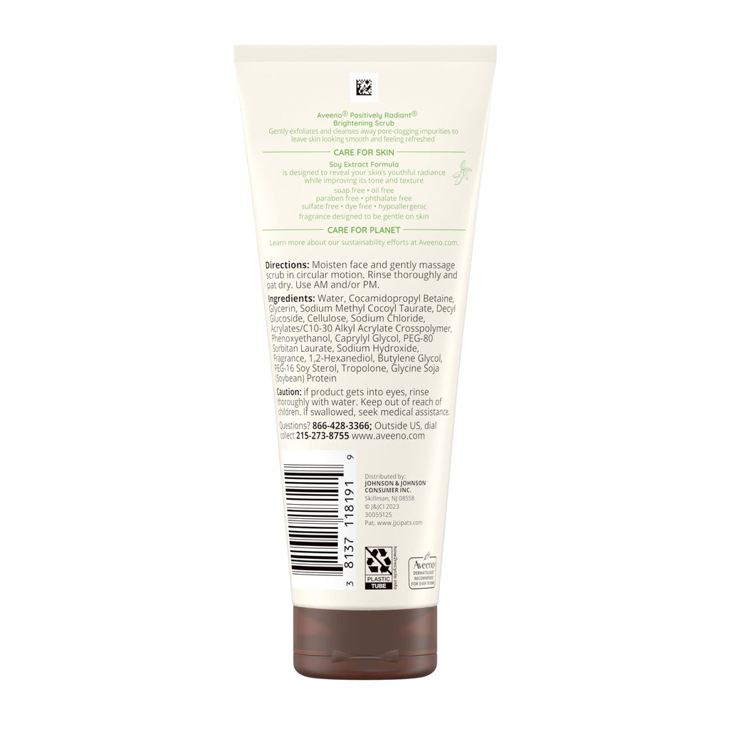 Aveeno Positively Radiant Skin Brightening Daily Facial Scrub with Moisture-Rich Soy Extract