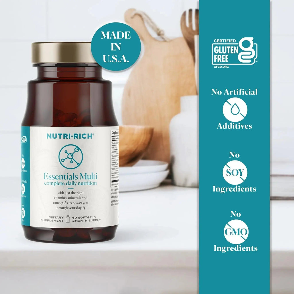 Nutri-Rich Essentials Multi | Multivitamin Supplement with Fish Oil Omega-3 for Men and Women, Supports Energy, Immune Health Nutri-Rich Au supplements