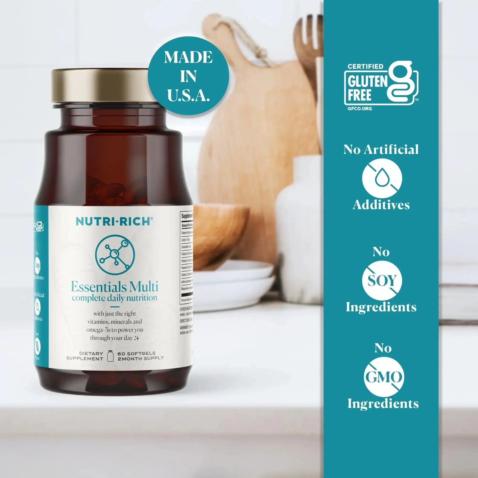 Nutri-Rich Essentials Multi | Multivitamin Supplement with Fish Oil Omega-3 for Men and Women, Supports Energy, Immune Health Nutri-Rich Au supplements