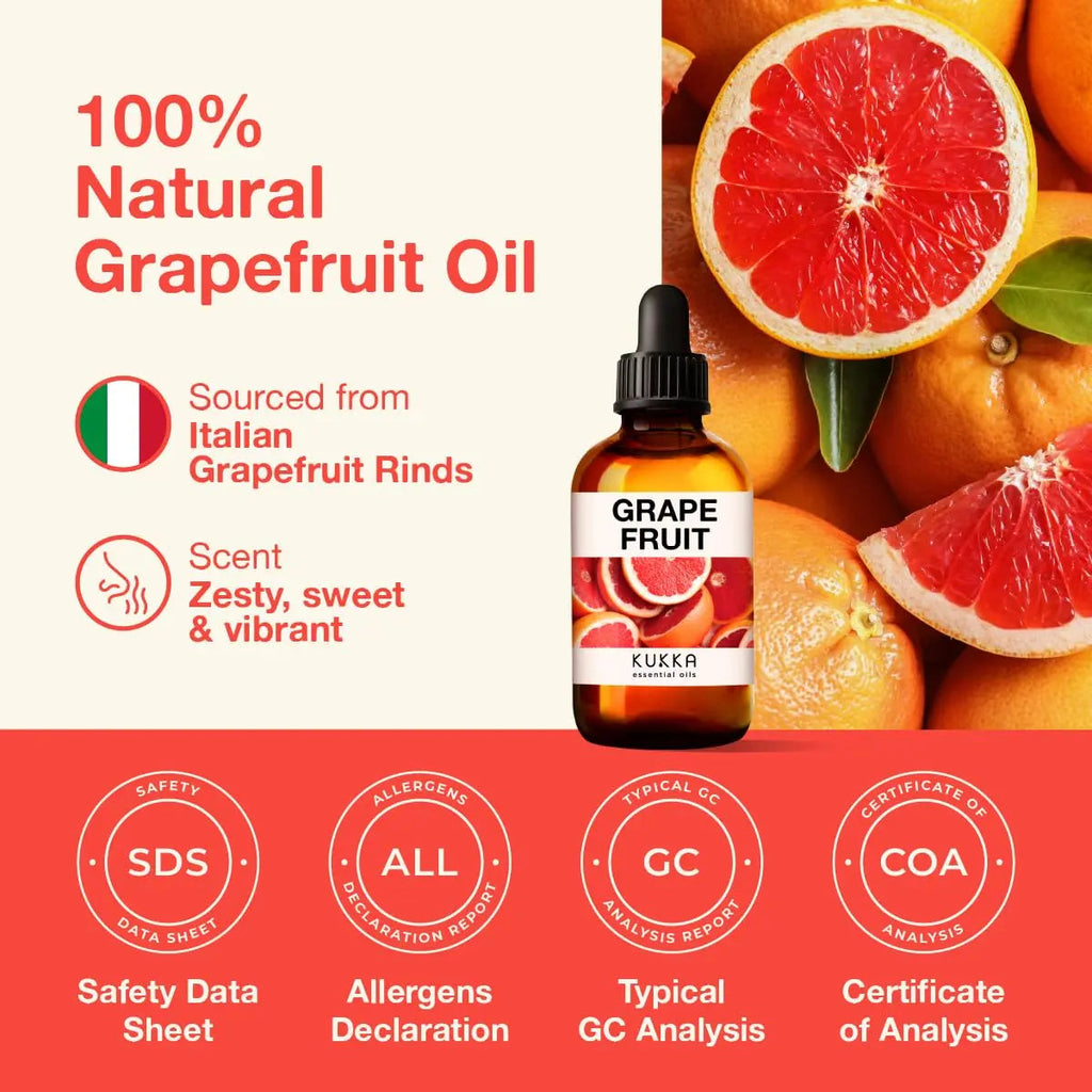 Kukka Grapefruit Essential Oil for Diffuser - 100% Natural Grapefruit Essential Oil for Skin KUKKA essential oils Au supplements