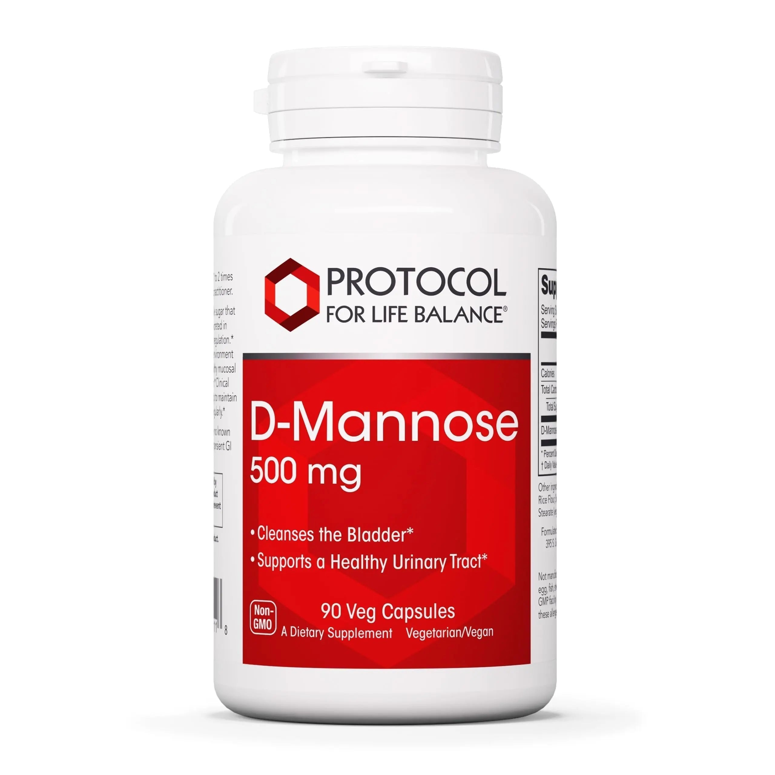 Protocol for Life Balance D-Mannose - 500mg - Bladder Cleanse - Support Healthy Urinary Tract* - For Men & Women - Kosher & Non-GMO - 90 Veg Capsules PROTOCOL FOR LIFE BALANCE Au supplements