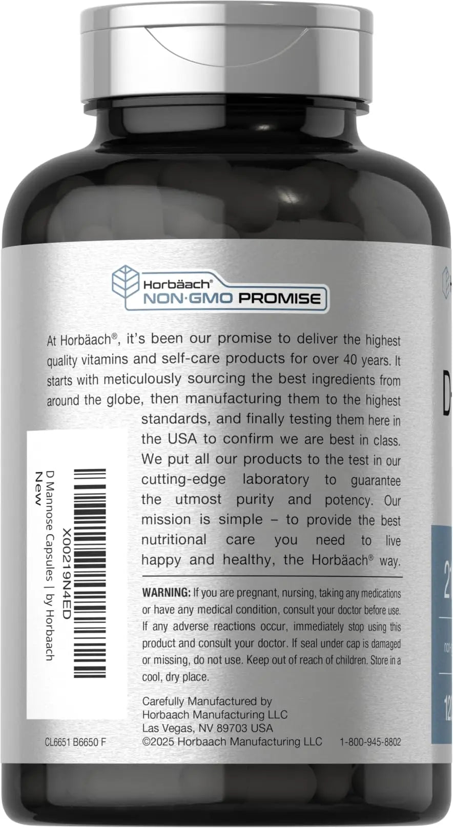 Horbäach D-Mannose Supplement 2100mg | 120 Capsules | Pills for Women and Men | Non-GMO & Gluten Free Horbäach Au supplements