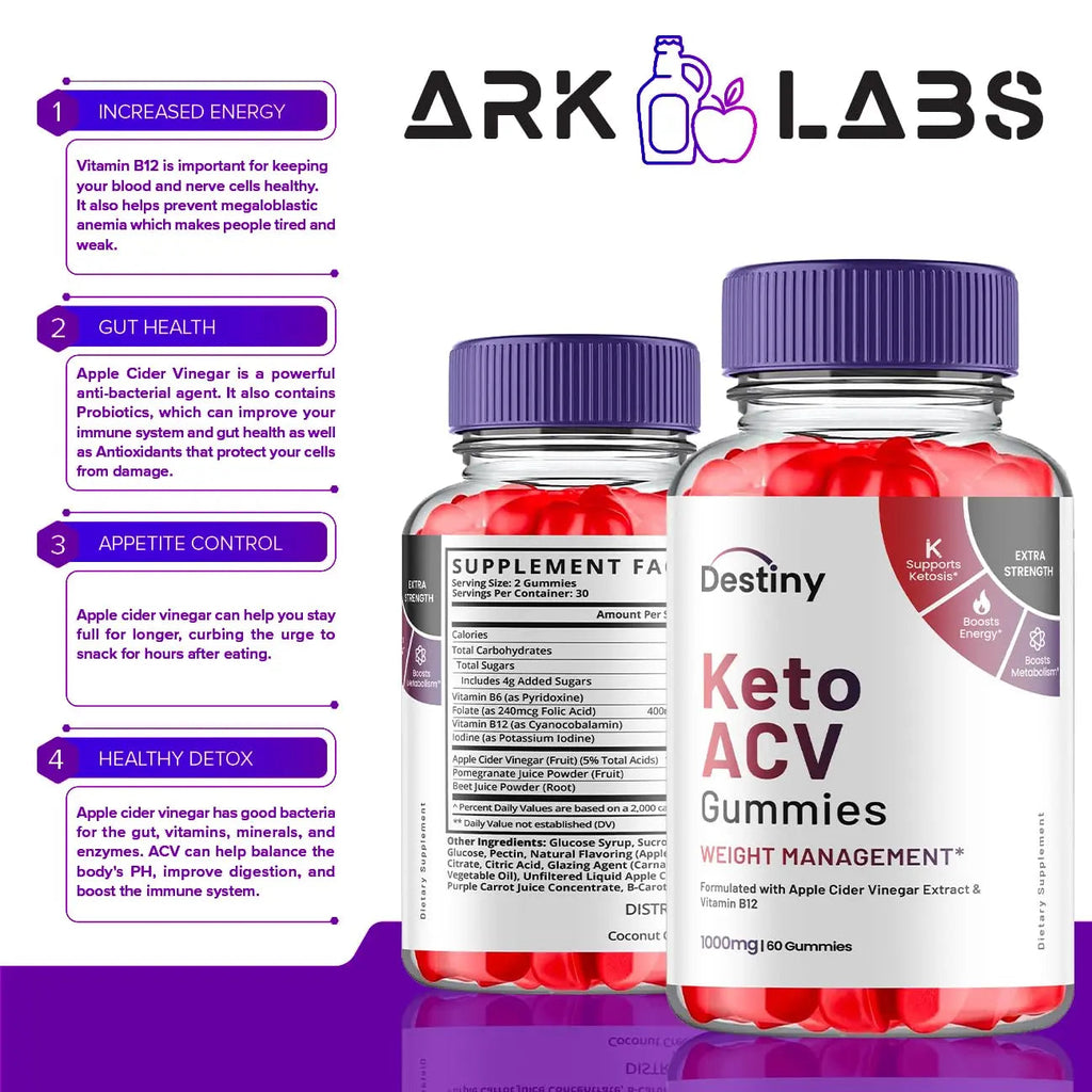 Destiny Keto ACV Gummies, Destiny Keto ACV Gummies Advanced 1000MG - Destiny Keto Ark Labs Au supplements