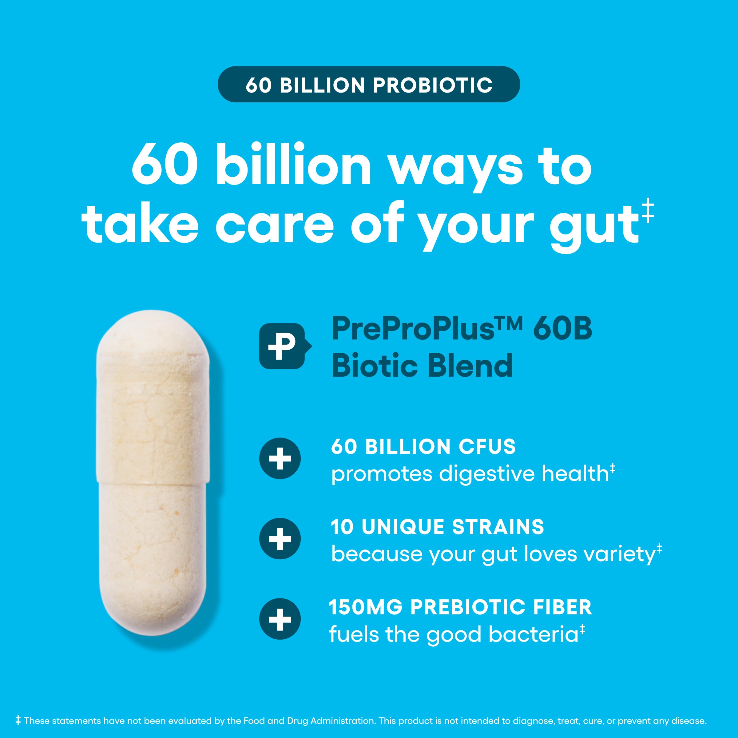 Physician's CHOICE Probiotics 60 Billion CFU - 10 Strains + Organic Prebiotics - Immune, Digestive & Gut Health - Supports Occasional Constipation, Diarrhea, Gas & Bloating