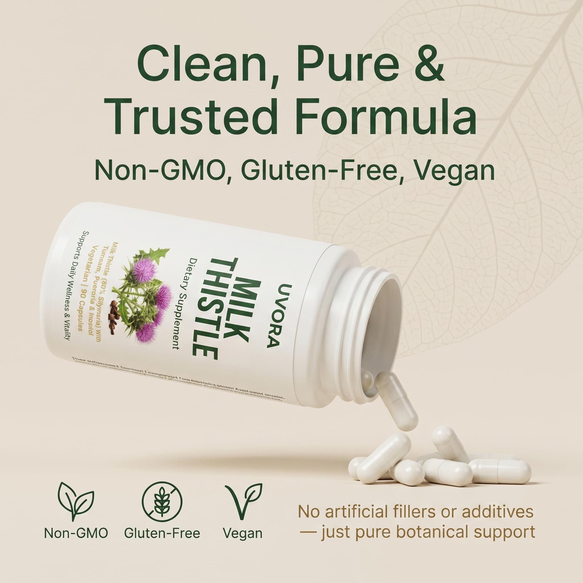 Uvora - Milk Thistle Extract,Uvora Premium Herbal Supplement with Milk Thistle Extract & Antioxidants – Supports Natural ification