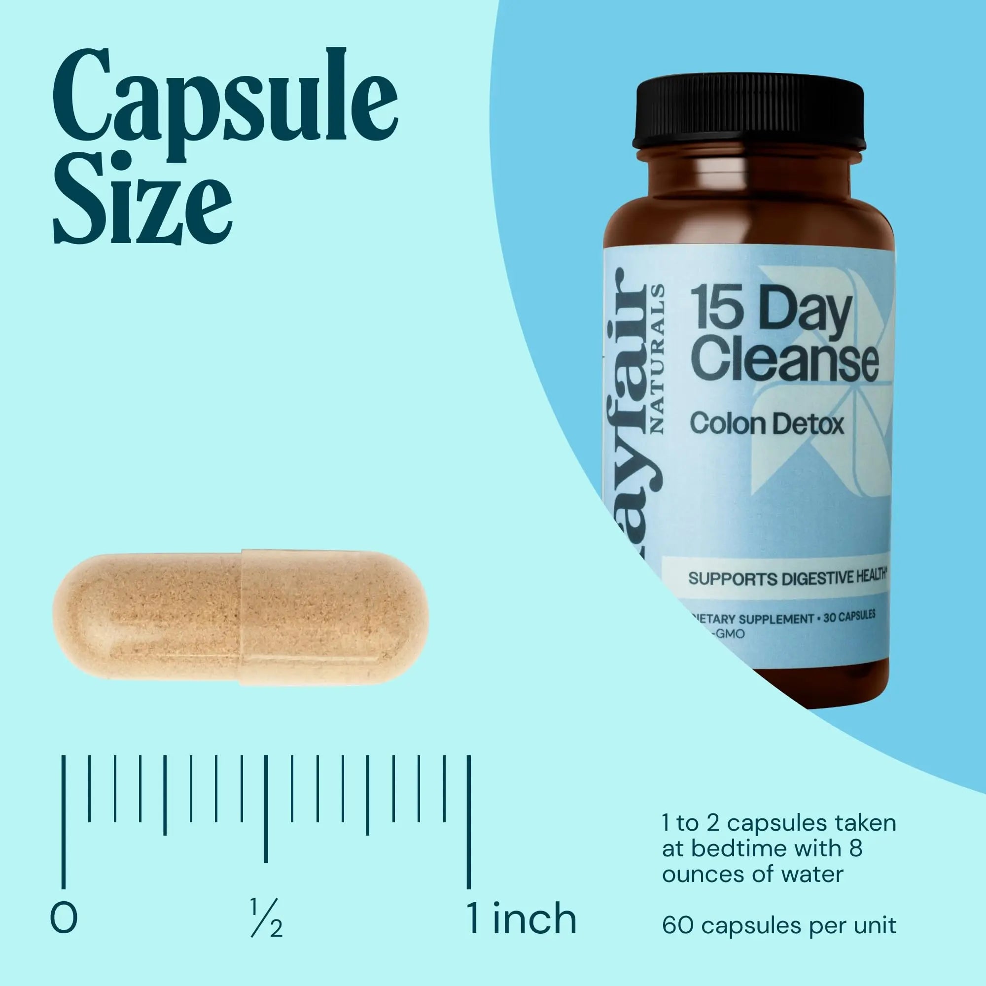 Mayfair Naturals 15 Day Cleanse Colon Detox, Dietary Supplement, 30 Capsules, Natural Laxative Mayfair Naturals Au supplements