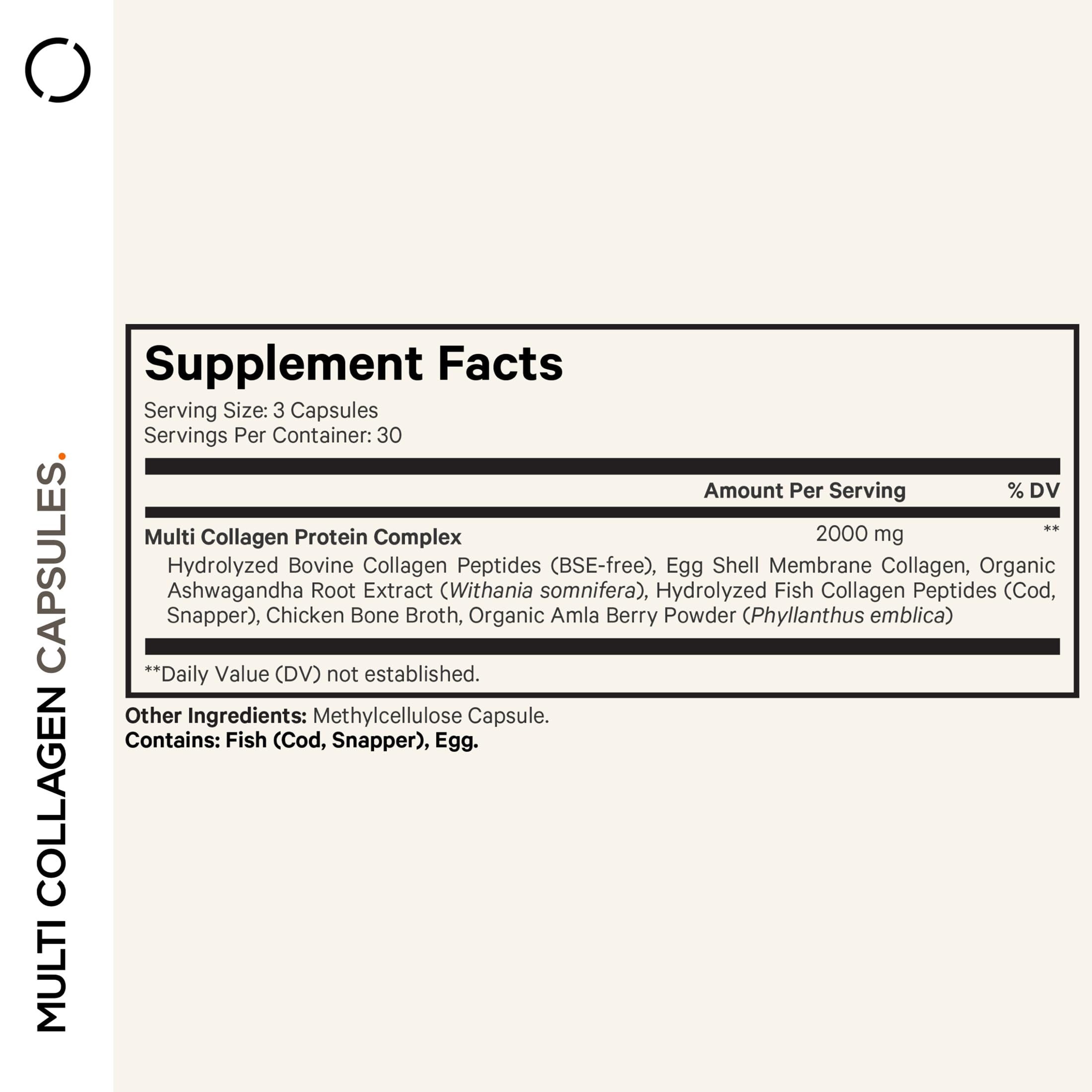 Codeage Multi Collagen Peptides Protein Capsules, 5 Collagen Types, Grass-Fed & Hydrolyzed Bovine Collagen Pills Supplement, Ashwagandha, Amla Berry Vitamins, Collagen Peptides - 90 Capsules Codeage Au supplements