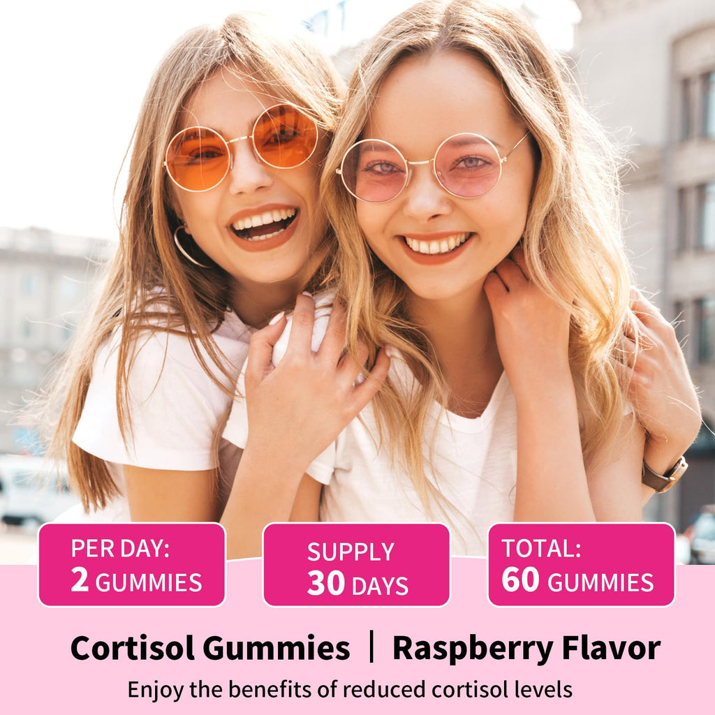 YXSW Cortisol Supplements Gummies for Women Sugar-Free Cortisol Gummies with Magnesium Glycinate Ashwagandha Rhodiola Rose for Relaxation, Focus, Zzz Support, Raspberry Flavor, 60 Count YXSW Au supplements