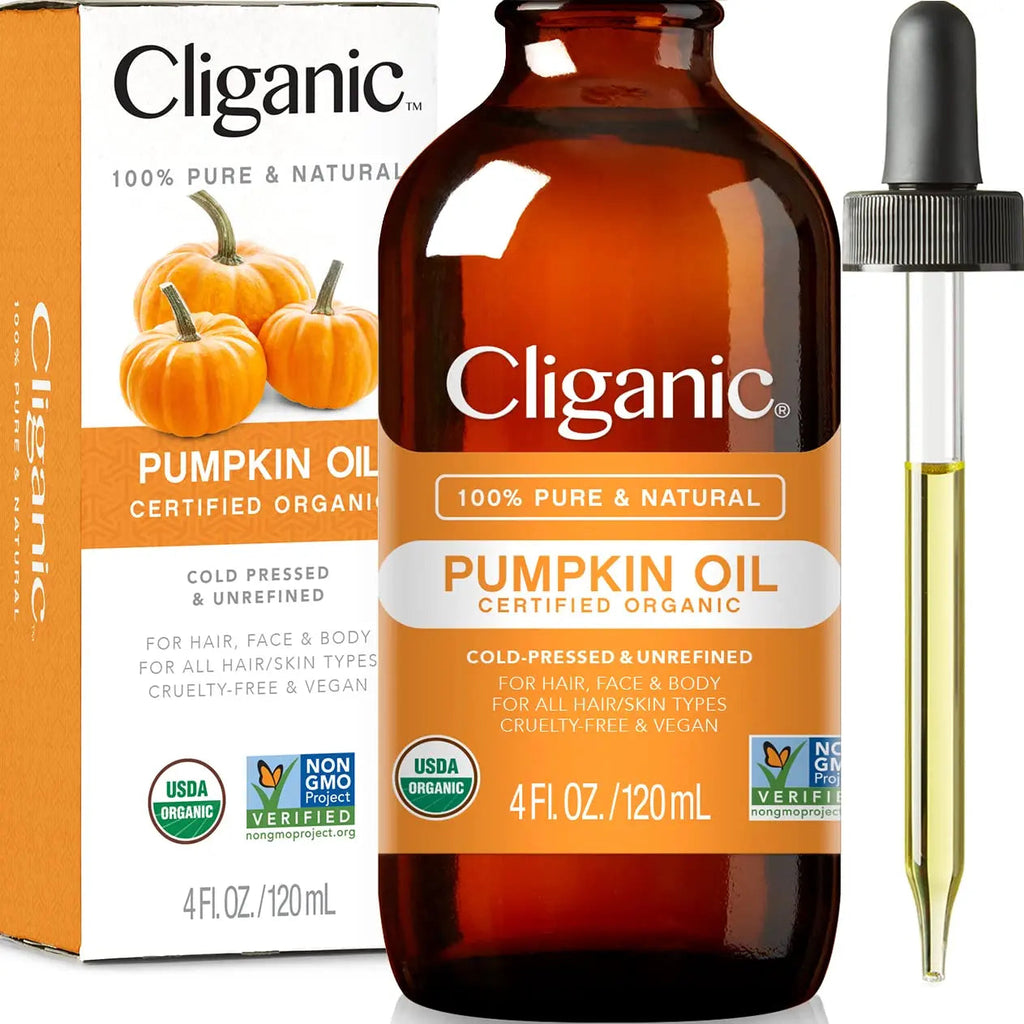 Cliganic Organic Pumpkin Seed Oil, 100% Pure - For Face & Hair | Natural Cold Pressed Unrefined Cliganic Au supplements