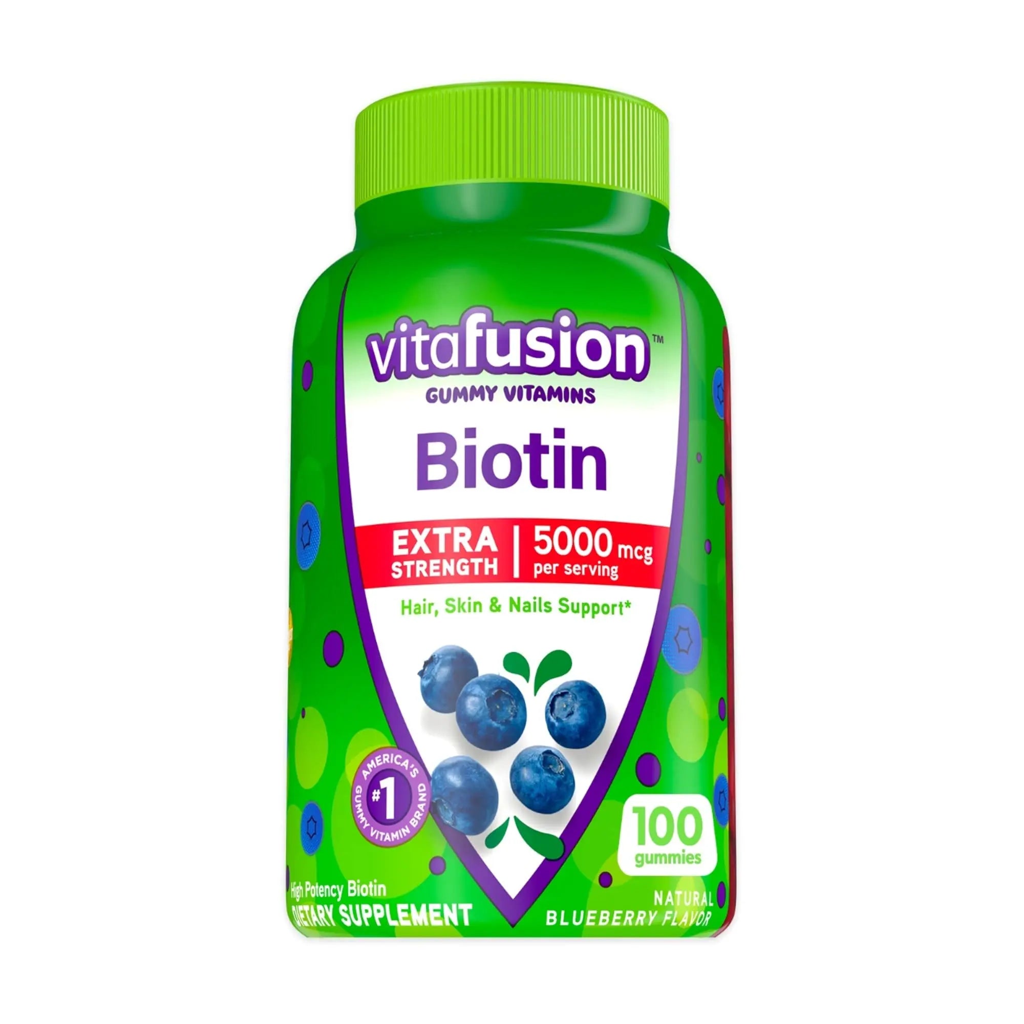 vitafusion Extra Strength Biotin Gummy Vitamins, Berry Flavored, 5,000 mcg Biotin Vitamins Vitafusion Au supplements