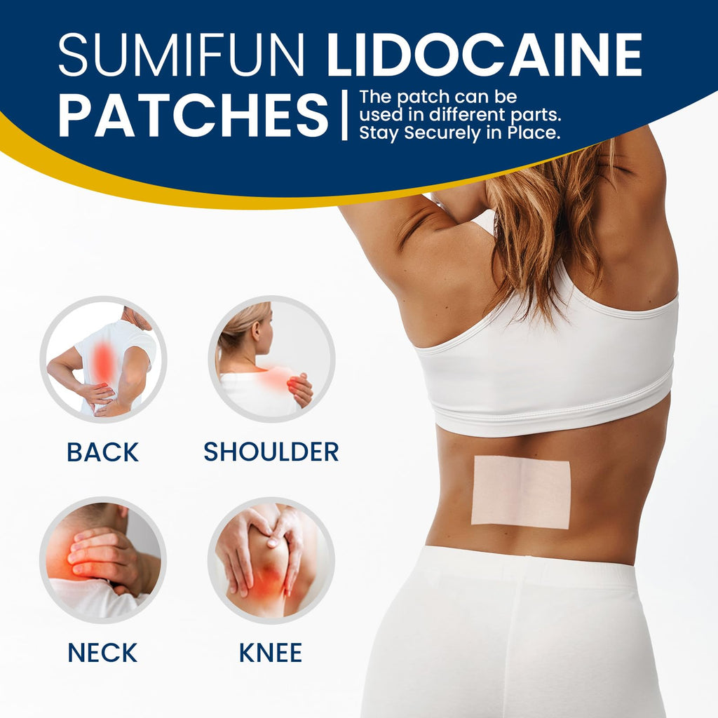 Sumifun 4% Lidocaine Pain Relief Patches - 36 Count Patches for Back, Shoulder, Muscle, Joints, Knee Pain Relief - Lower Back Pain Relief Products - Pain Patches Maximum Strength Lidocaine Sumifun Au supplements