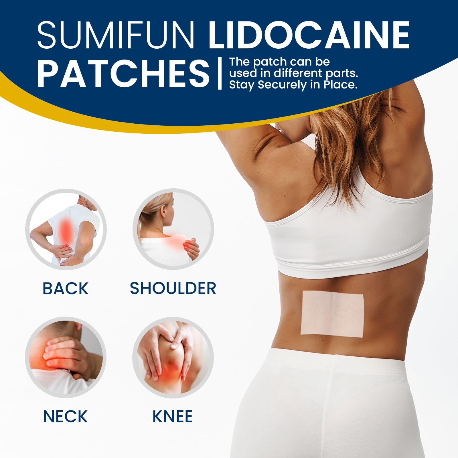 Sumifun 4% Lidocaine Pain Relief Patches - 18 Count Patches for Back, Shoulder, Muscle, Joints, Knee Pain Relief - Lower Back Pain Relief Products - Pain Patches Maximum Strength Lidocaine Sumifun Au supplements