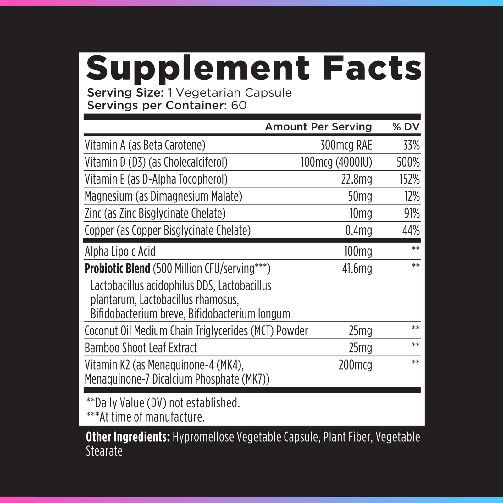 Livingood Daily Vitamin D3 K2 4000 IU Supplement, 9-in-1 Dietary Supplement for Immune Support - Made with Vitamins D, A, E, K2, Zinc, Magnesium & Probiotic Blend