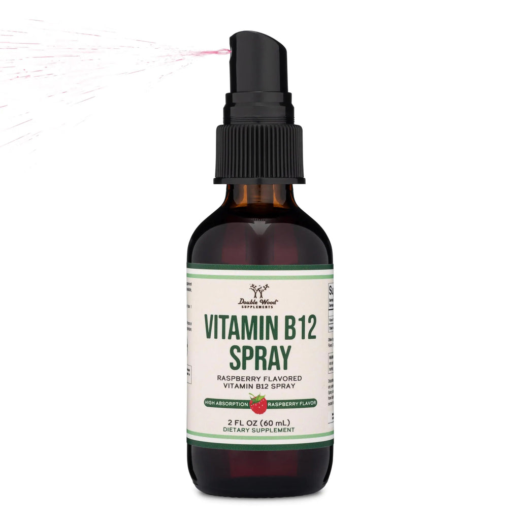 Vitamin B12 Sublingual Spray (2 Spray Dose of Vitamin 12 1000mcg, 3 Spray Serving Size Double Wood Supplements Au supplements