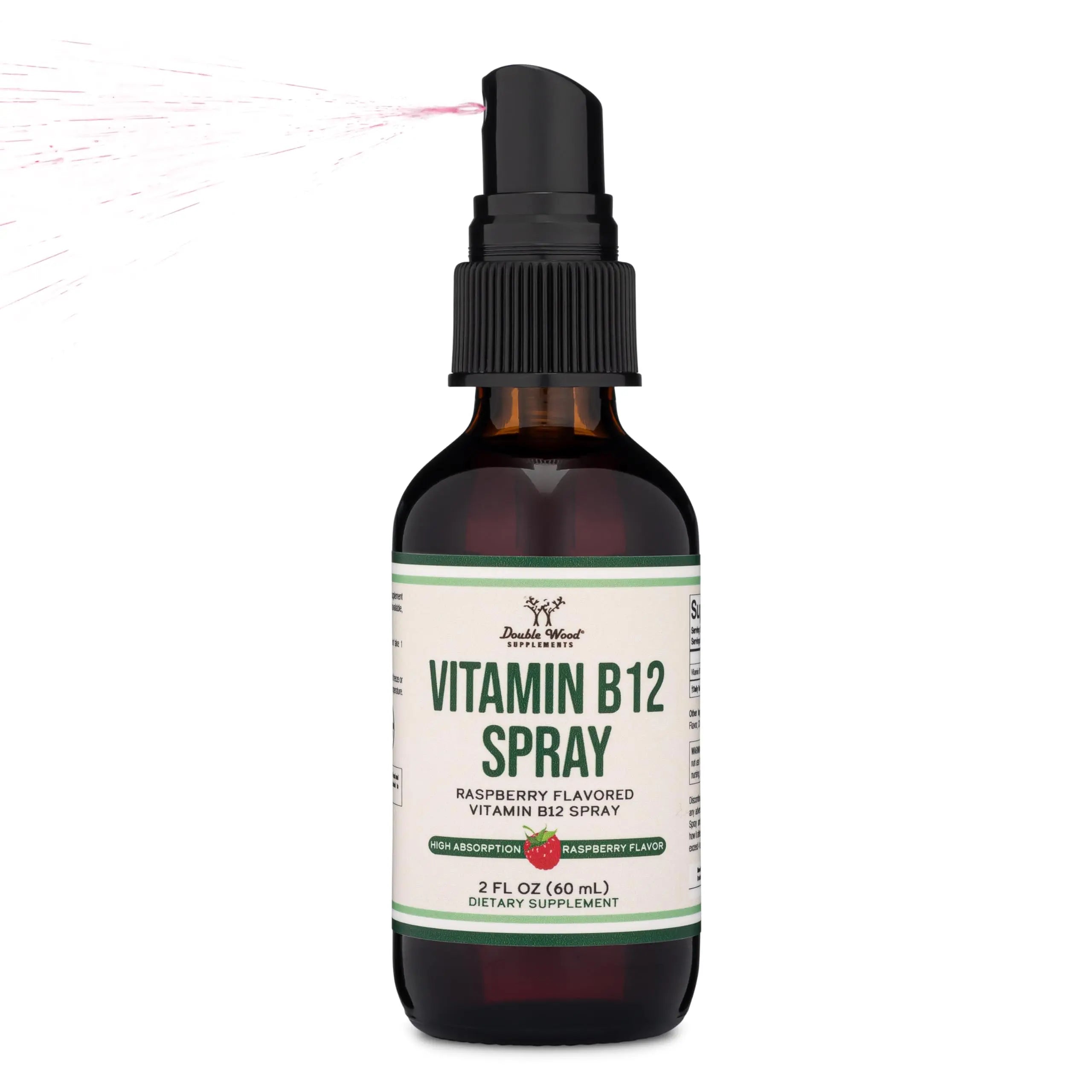 Vitamin B12 Sublingual Spray (2 Spray Dose of Vitamin 12 1000mcg, 3 Spray Serving Size Double Wood Supplements Au supplements