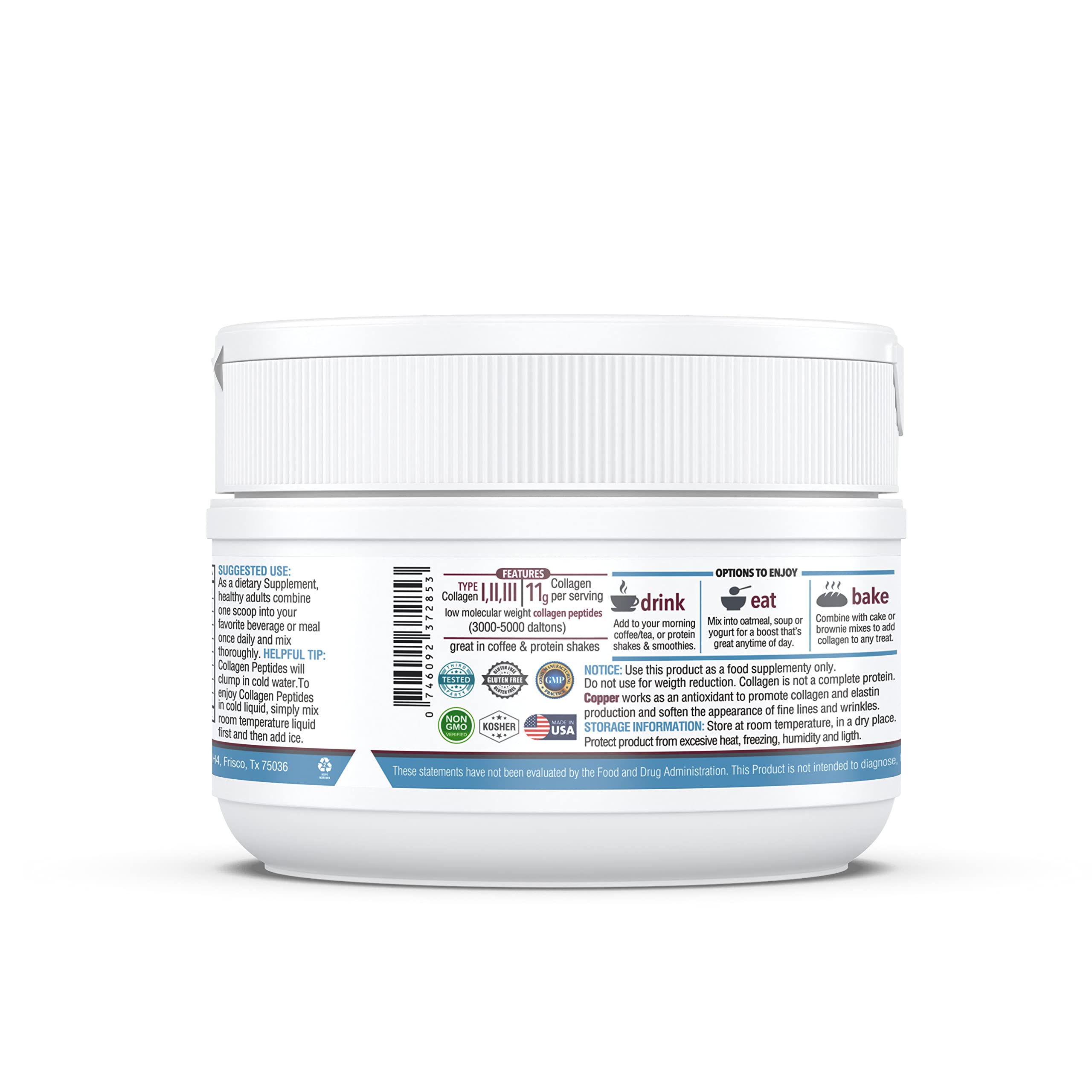 KAPPA NUTRITION Collagen Type I, II, III, 6 Billion Probiotic Acid Resistance, Hyaluronic Acid, Vitamin C, Biotin, Copper and MCT Oil, Beautiful Hair, Nails, & Skin, Collagen Peptides 9 in 1 (11.9oz) KAPPA NUTRITION Au supplements
