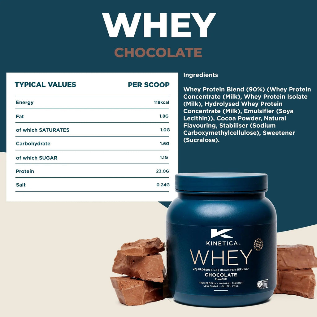 Kinetica Chocolate Whey Protein Powder | 2.27kg | 22g Protein per Serving | 76 Servings Kinetica Au supplements
