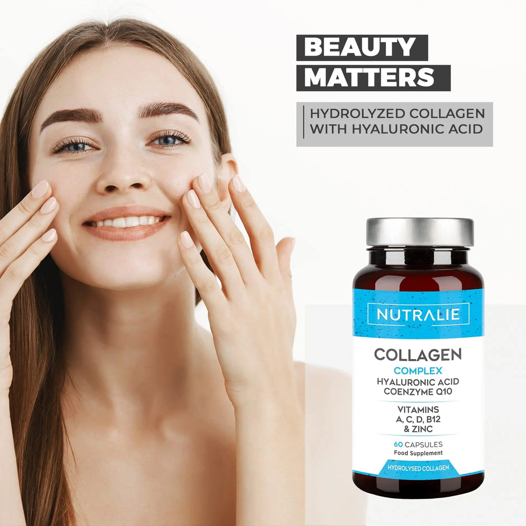 Collagen + Hyaluronic Acid + Q10 Hydrolysed Collagen Women Men + Vitamins A C D B12 Zinc NUTRALIE Au supplements