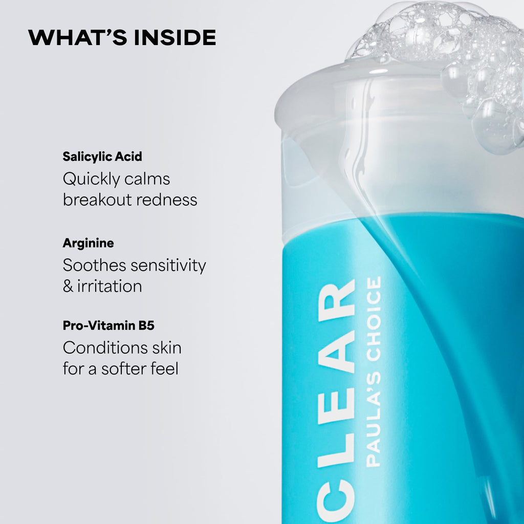 Paula's Choice CLEAR Pore Normalizing Facial Cleanser, Acne Daily Face Wash, Salicylic Acid Face Cleanser for Clogged & Enlarged Pores
