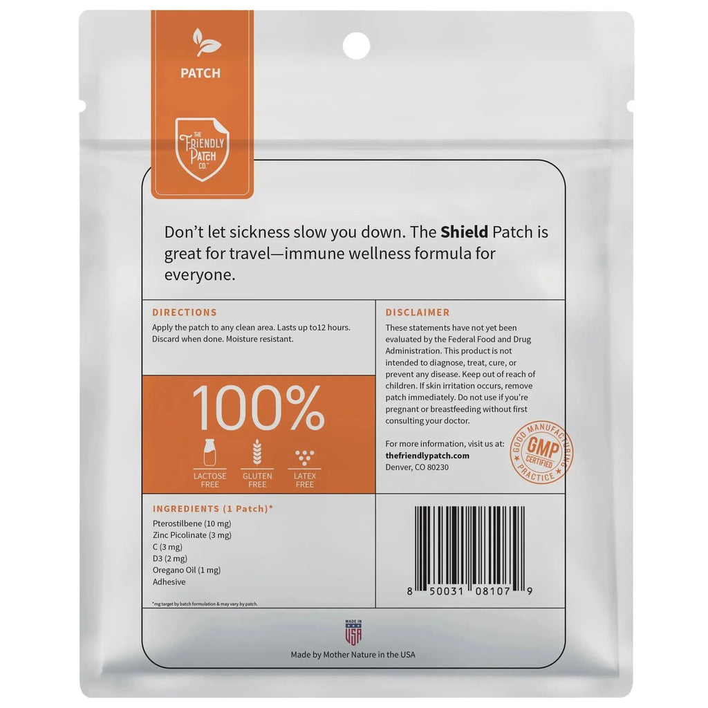 The Friendly Patch Shield Immunity Support Patch | Wearable Immune Boosters for Adults with Vitamin D3, C and Zinc The Friendly Patch CO. Au supplements