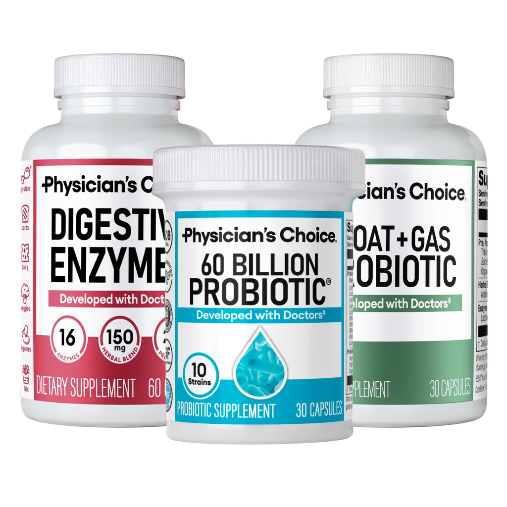 Physician's CHOICE Gut Guardian Bundle: Advanced Bloating & Digestion Support with 60 Billion Probiotic, Digestive Enzymes & Bloat + Gas Probiotic - Daily Gut Health Support for Women and Men Physician's CHOICE Au supplements