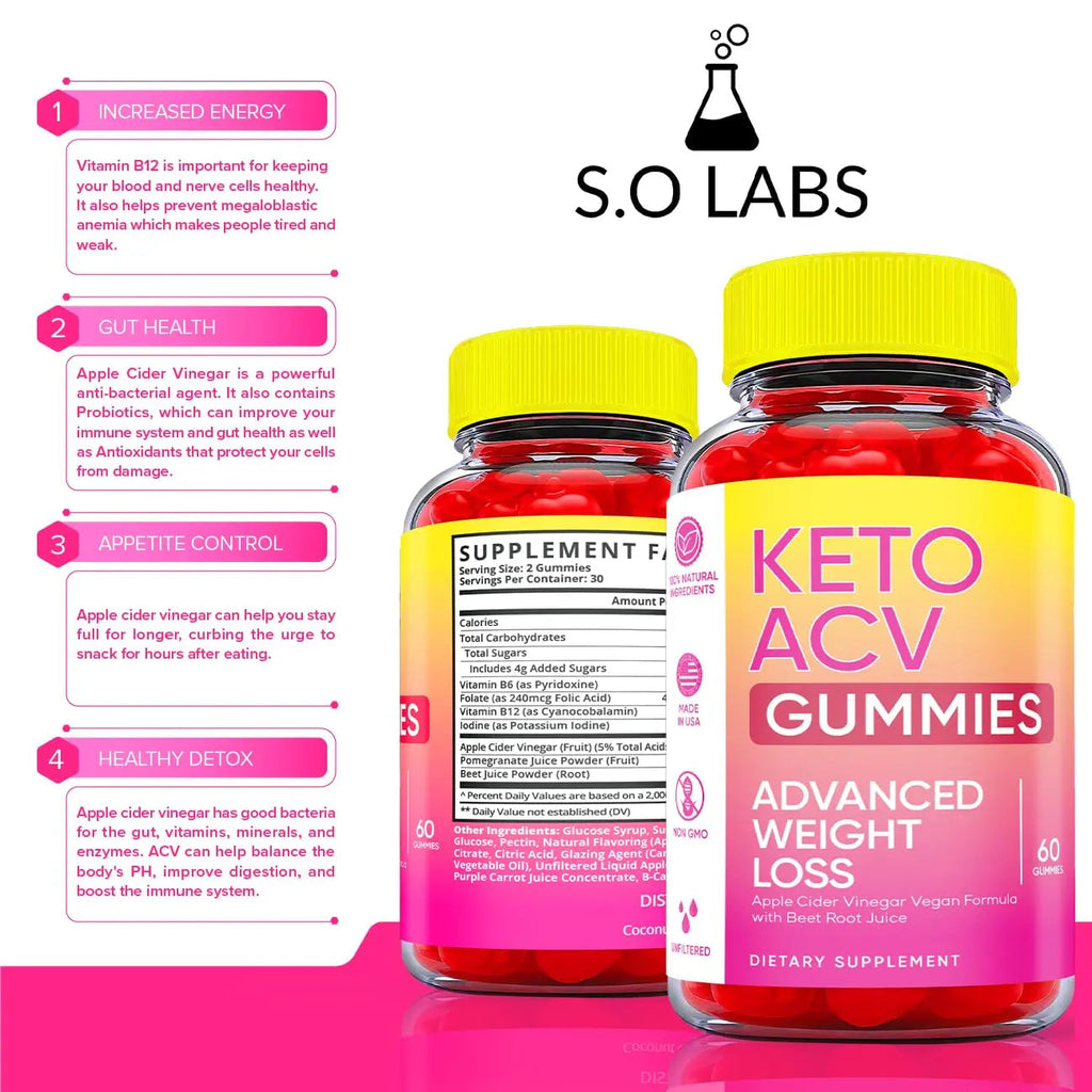 Keto ACV Gummies Advanced Weight Loss, ACV Supplement Work Fast Women Plus Men (2 Pack) S.O Labs Au supplements